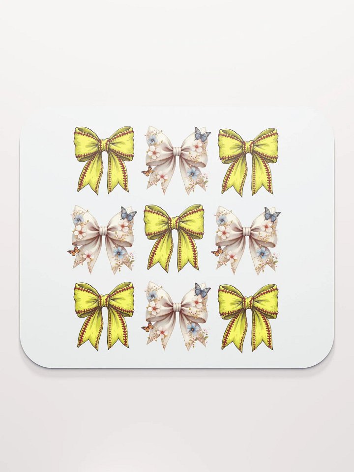 Spring Bows Softball Butterfly Garden Mouse Pad product image (1)