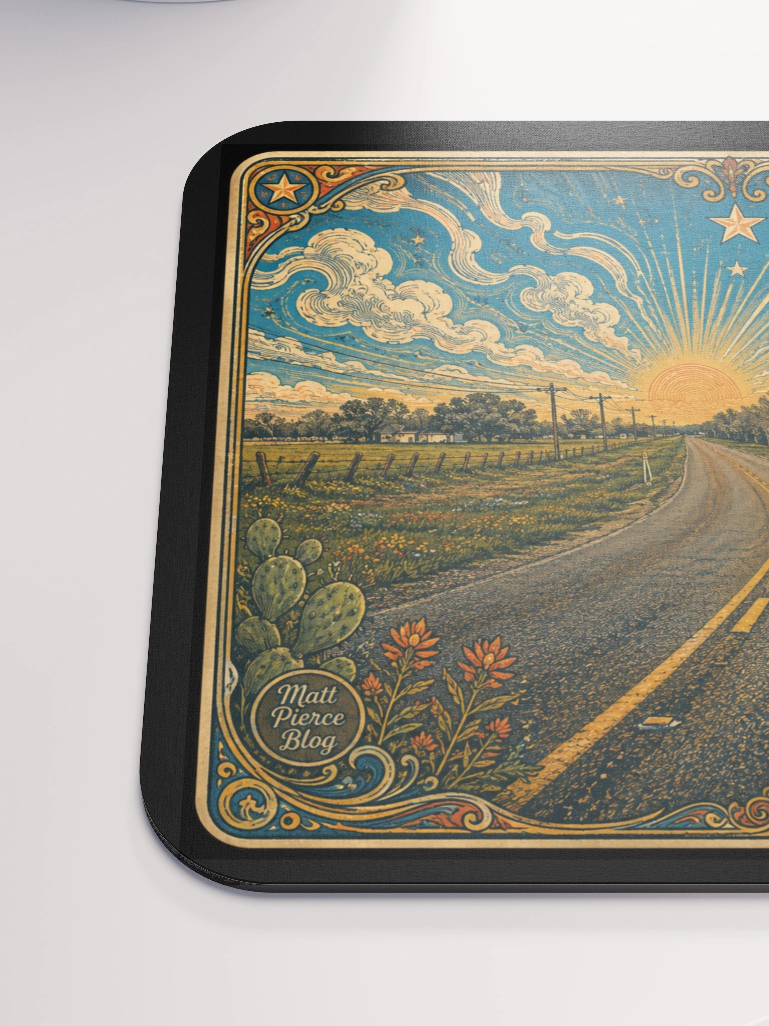 Wilson County Road Mouse Pad: Original photo and artwork by folk artist Matt Pierce product image (6)