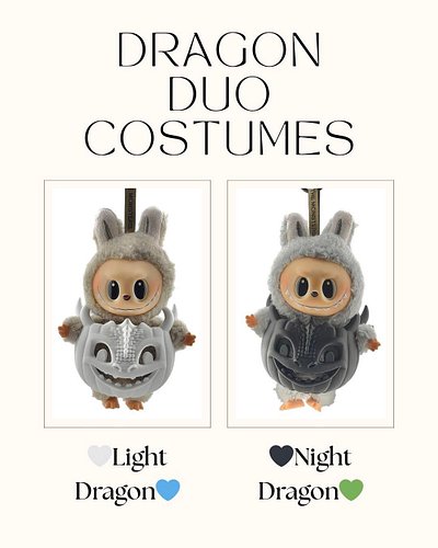 🖤🤍 Your Labubu is ready to take flight! 🐉✨
Suit up with the Dragon Duo Costumes – custom 3D-printed outfits designed just for...