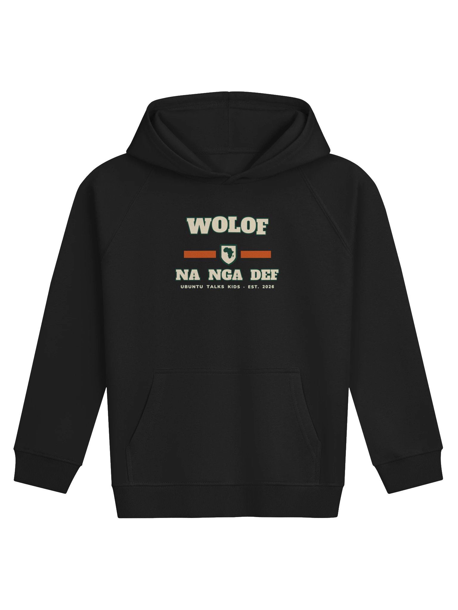 Little Language Club — NA NGA DEF | Wolof Kids Eco Hoodie product image (1)