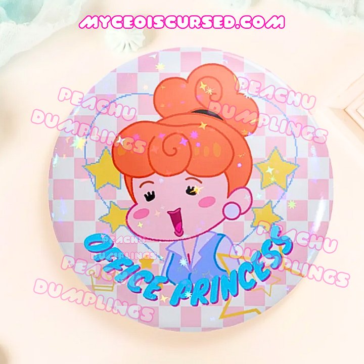 Office Princess - Holographic Button Badge 💙 product image (1)