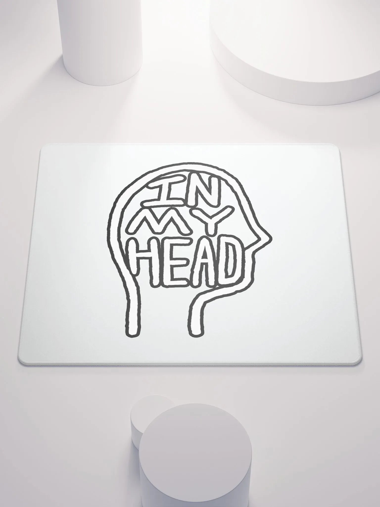 In My Head (lined design, #763D7D) mouse pad product image (1)