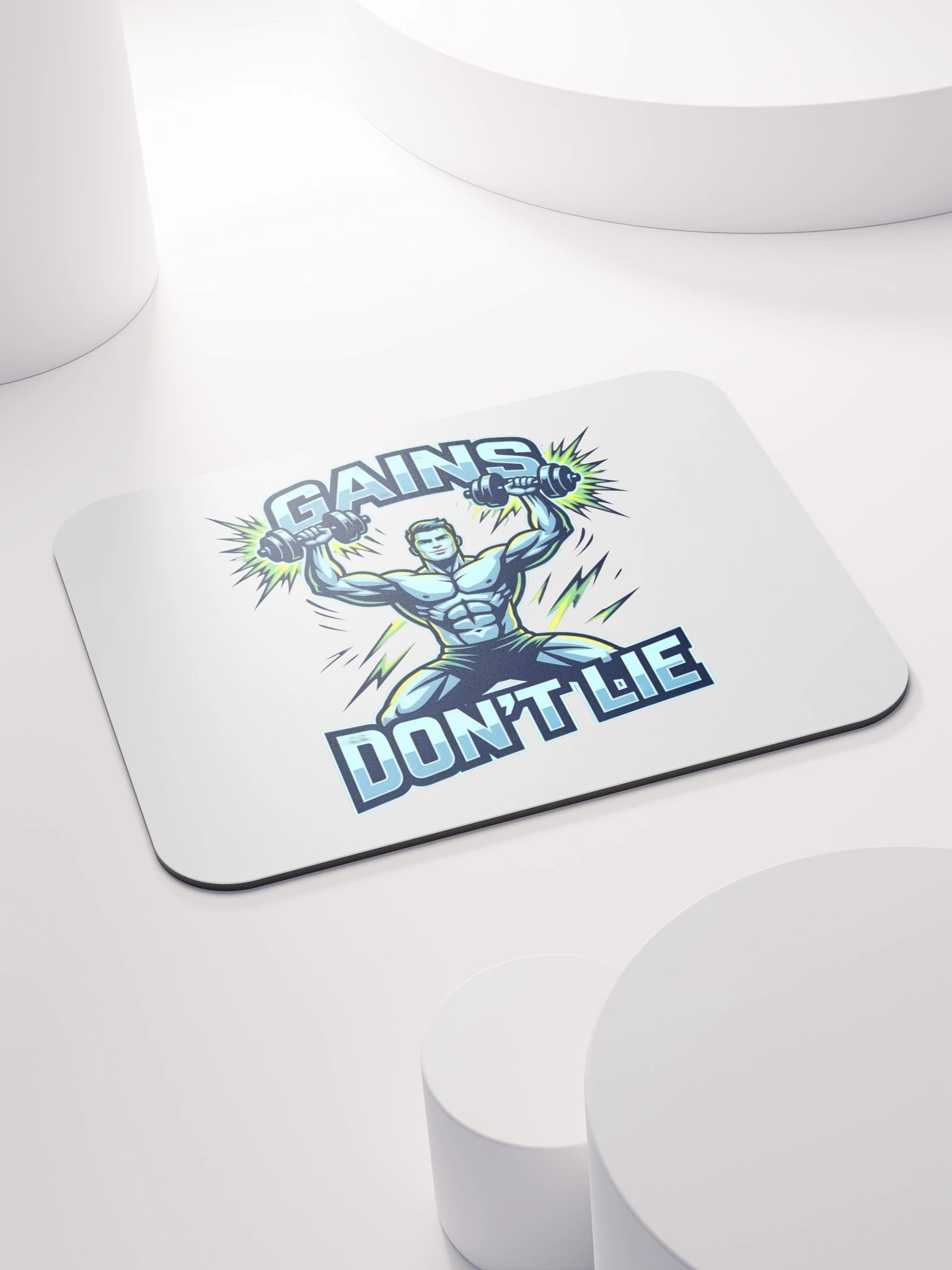 GAINS DON'T LIE Gym Mouse Pad | Fitness Motivation Desk Accessory product image (4)