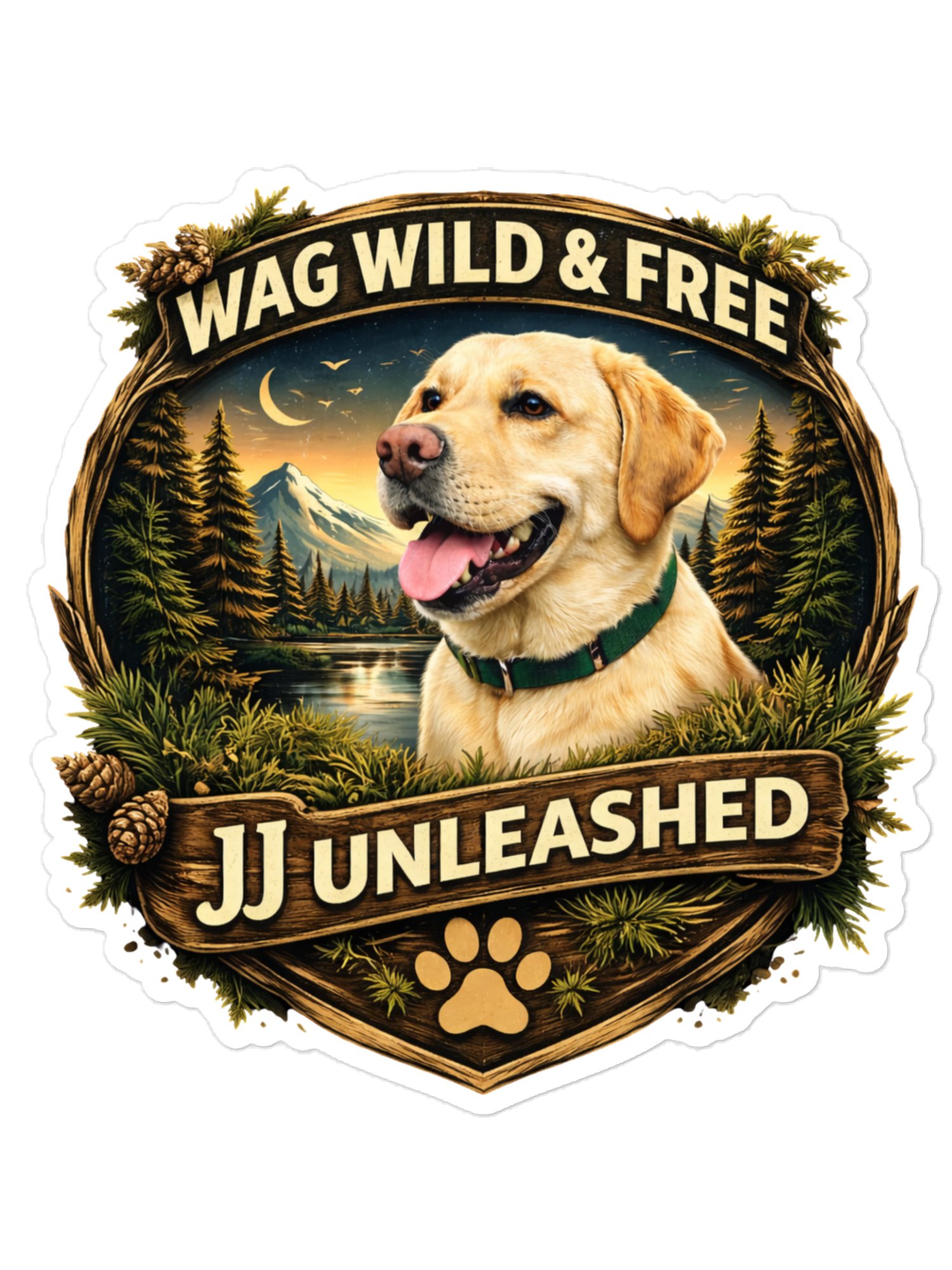 JJ Unleashed Adventure Crest Sticker – Wag Wild & Free product image (1)