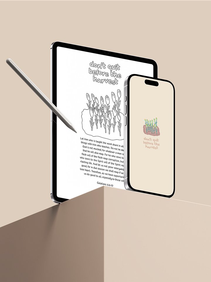 Don't Quit Before The Harvest - Coloring Page product image (1)
