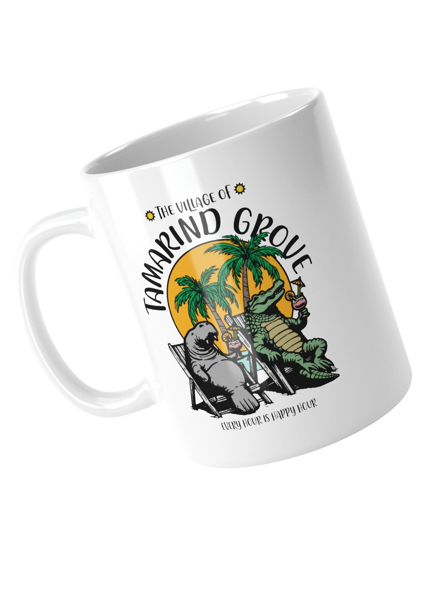 The Village of Tamarind Grove TV Florida USA Fun Manatee Alligator Design Coffee Mug product image (11)