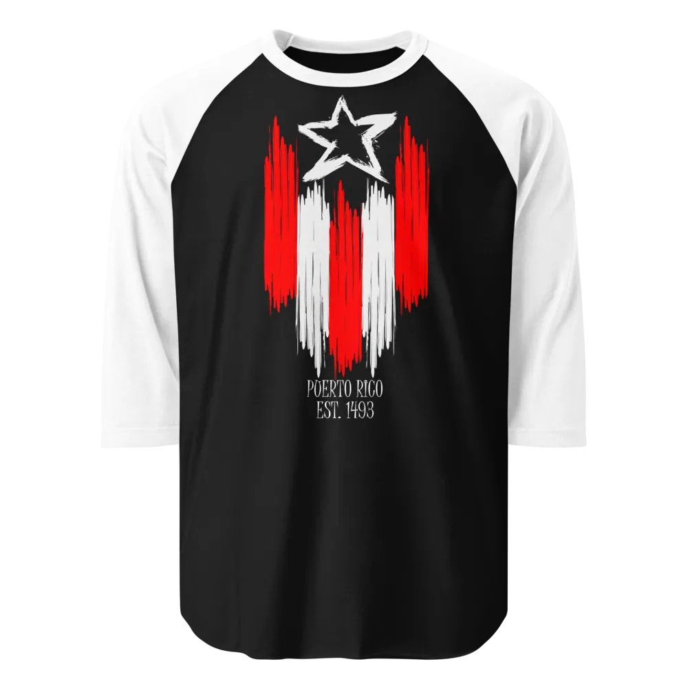 Puerto Rico Flag Drip Jersey Raglan Tee product image (1)