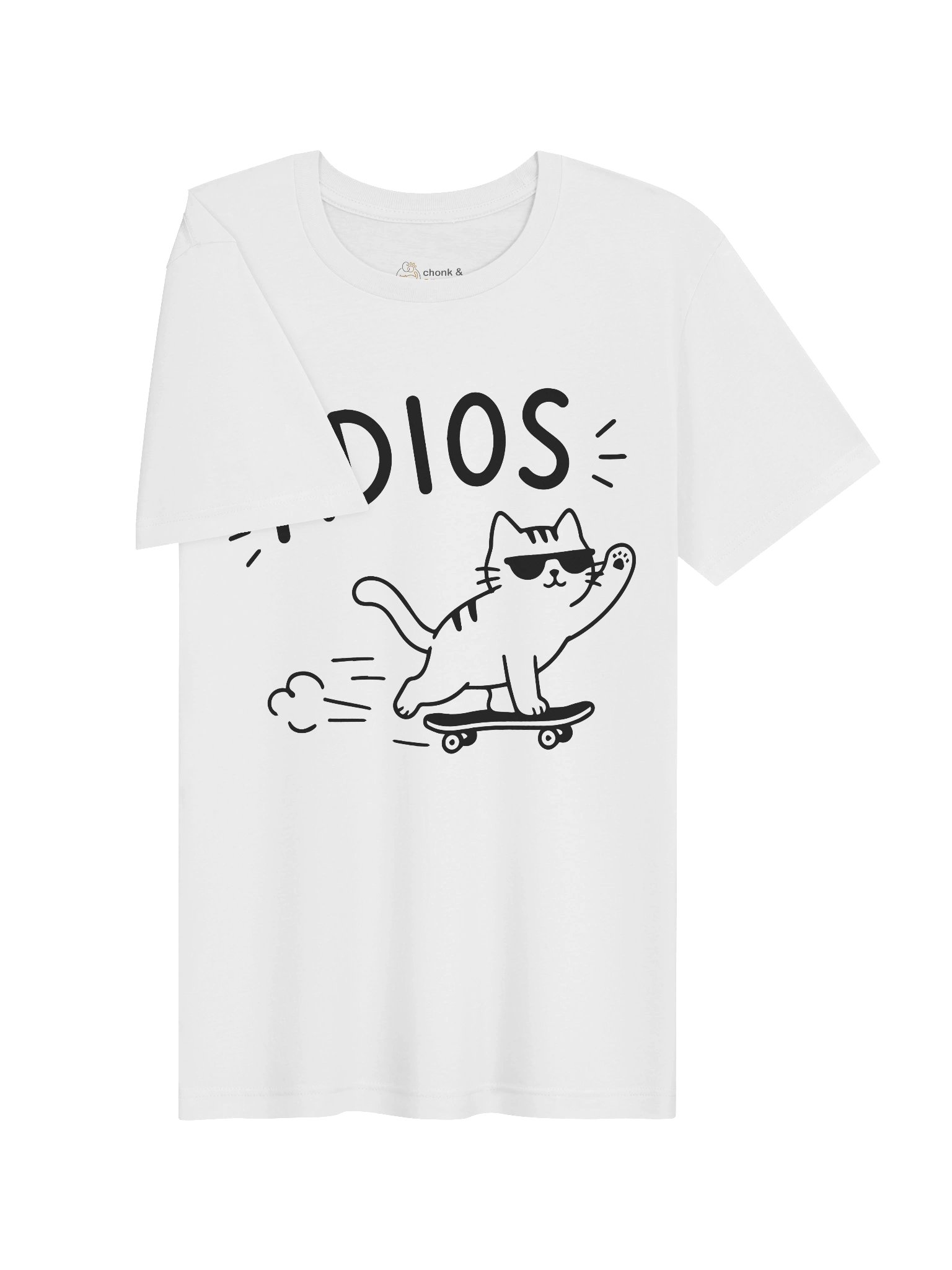 Adios Skater Cat T-Shirt | Funny Cat Skateboard Tee for Pet Lovers product image (5)