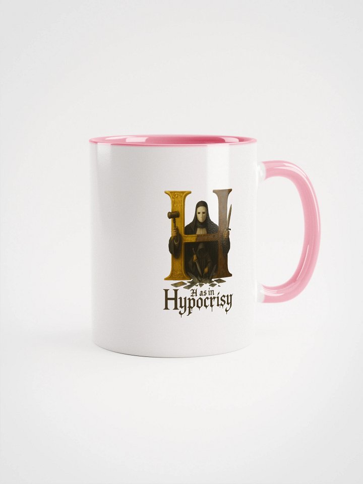 H as in hypocrisy ceramic mug with color inside by dark alphabet product image (1)