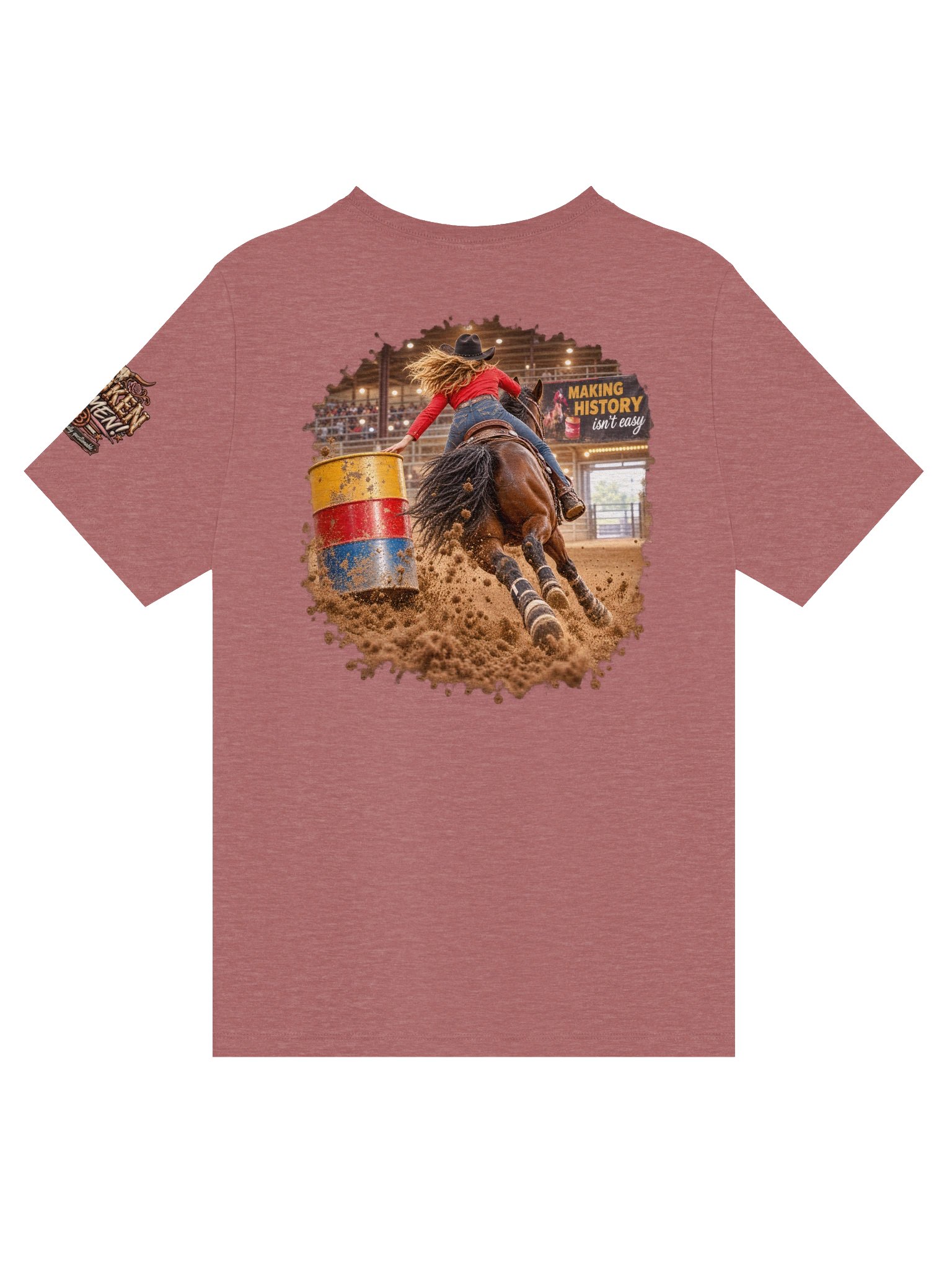 Barrel Racing Shirt — Making History Isn't Easy V-Neck | Broken Cowgirl™ product image (4)