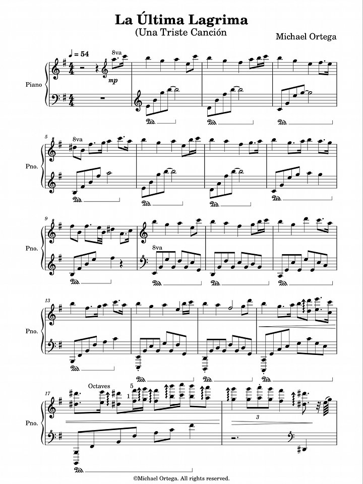 La Última Lagrima (Piano Score) product image (1)