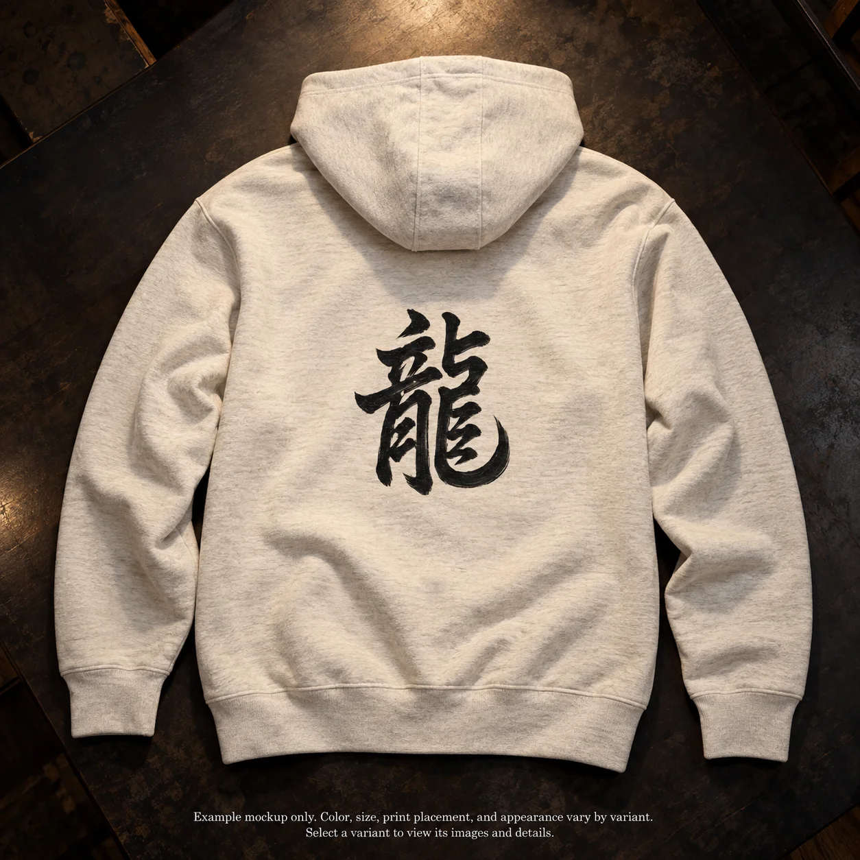 Dragon Omen Kanji Art from a Fallen Sengoku Battlefield - Hoodie - Light Body - Back Print product image (1)