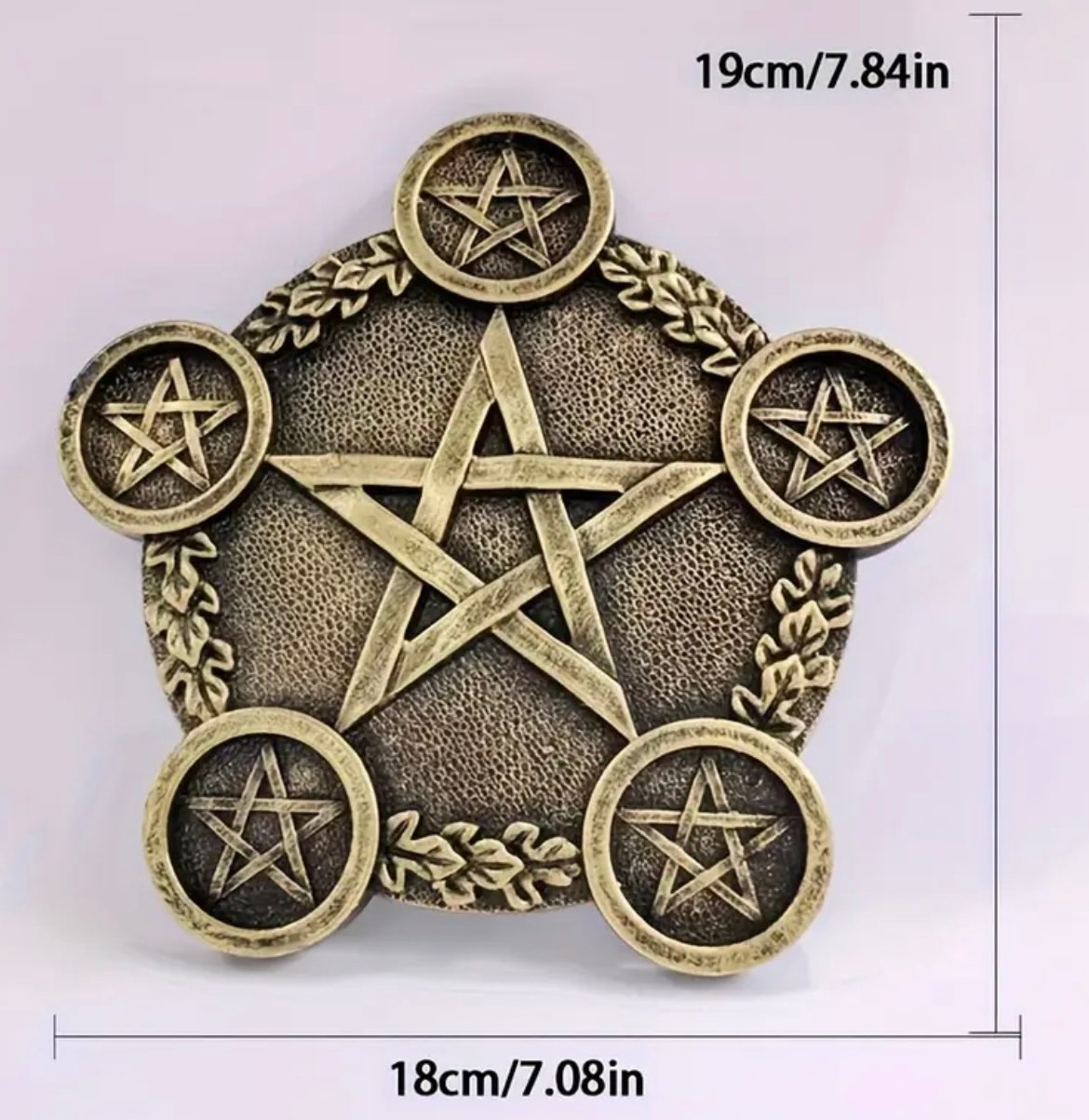 ‏Resin Pentagram Altar Plate – Mystical Star Tray, Home & Candle Décor طبق مذبح نجمة خماسية من الراتنج – زينة غامضة للمنزل والشمع product image (3)