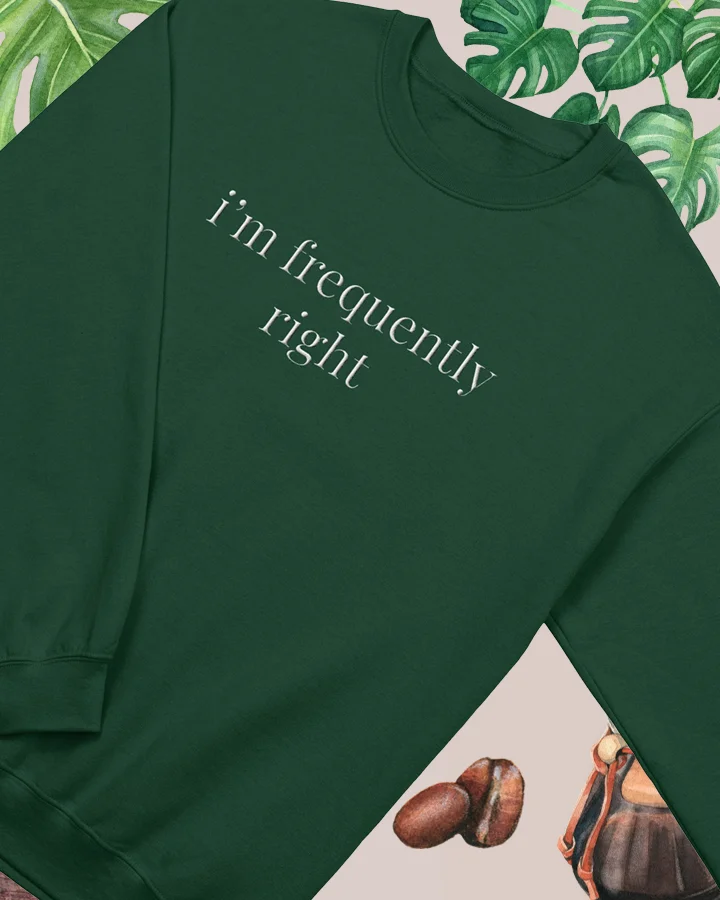 i'm frequently right - sweatshirt (white text) product image (1)