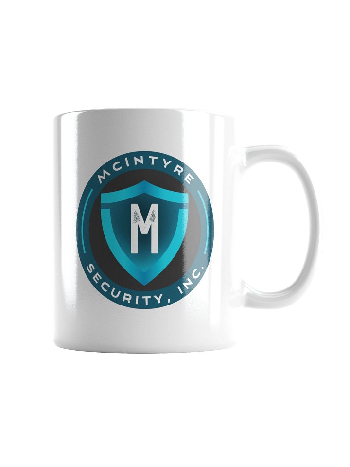 White Ceramic Coffee Cup - McIntyre Security Inc logo product image (1)