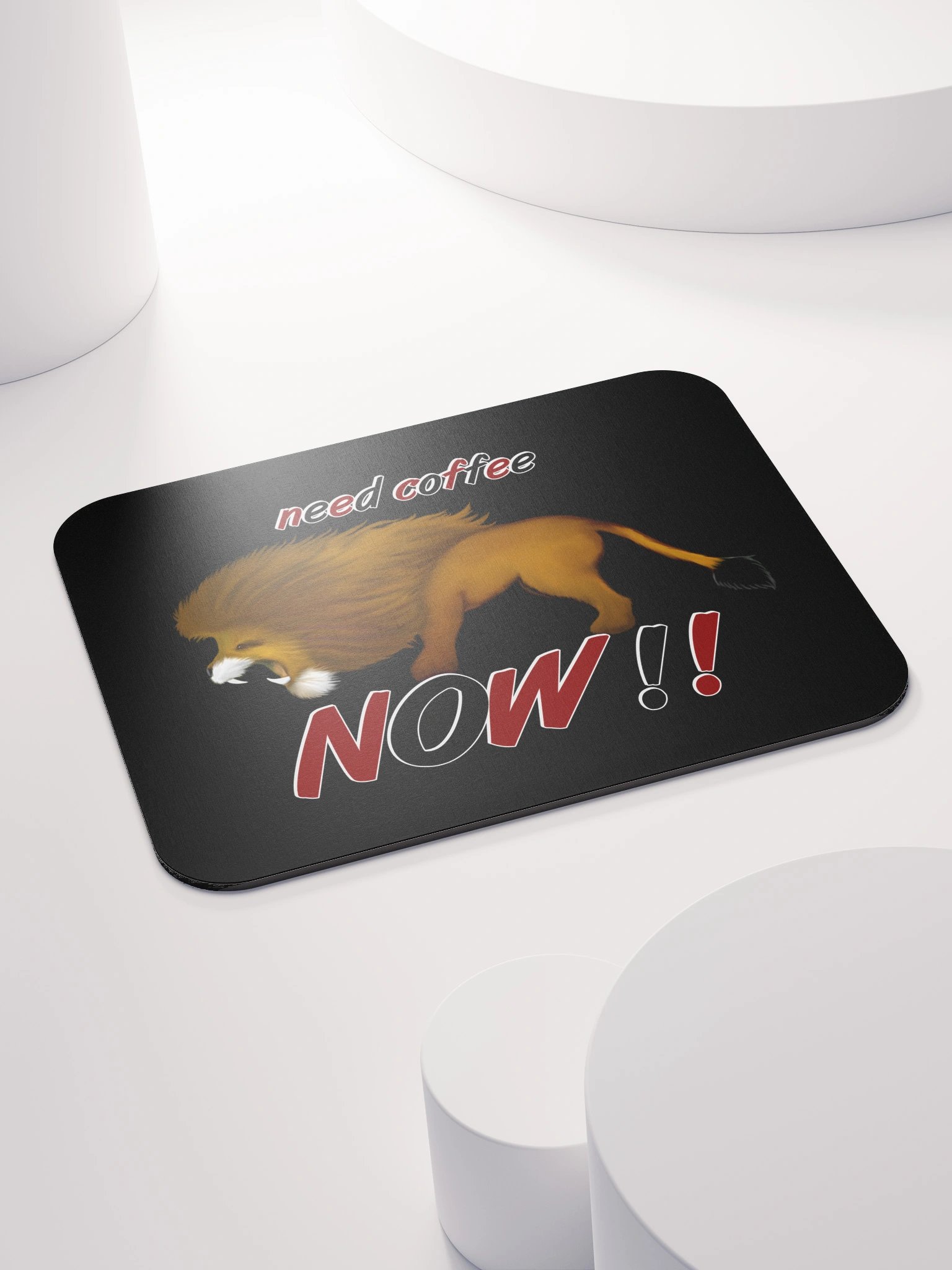 Lion "Need Coffee NOW" Classic Mouse Pad product image (5)