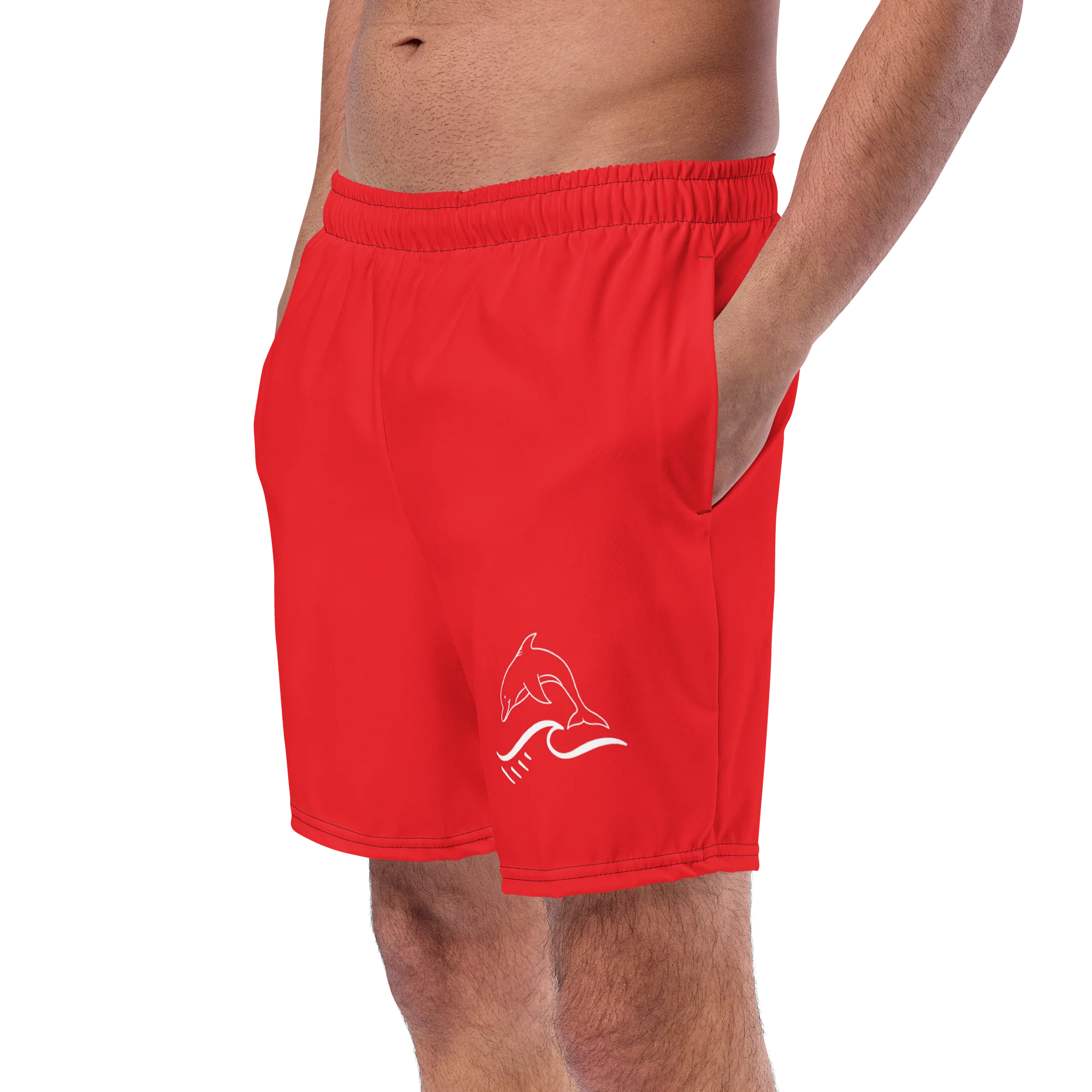 Wave Rider Dolphin Swim Trunks Red product image (1)