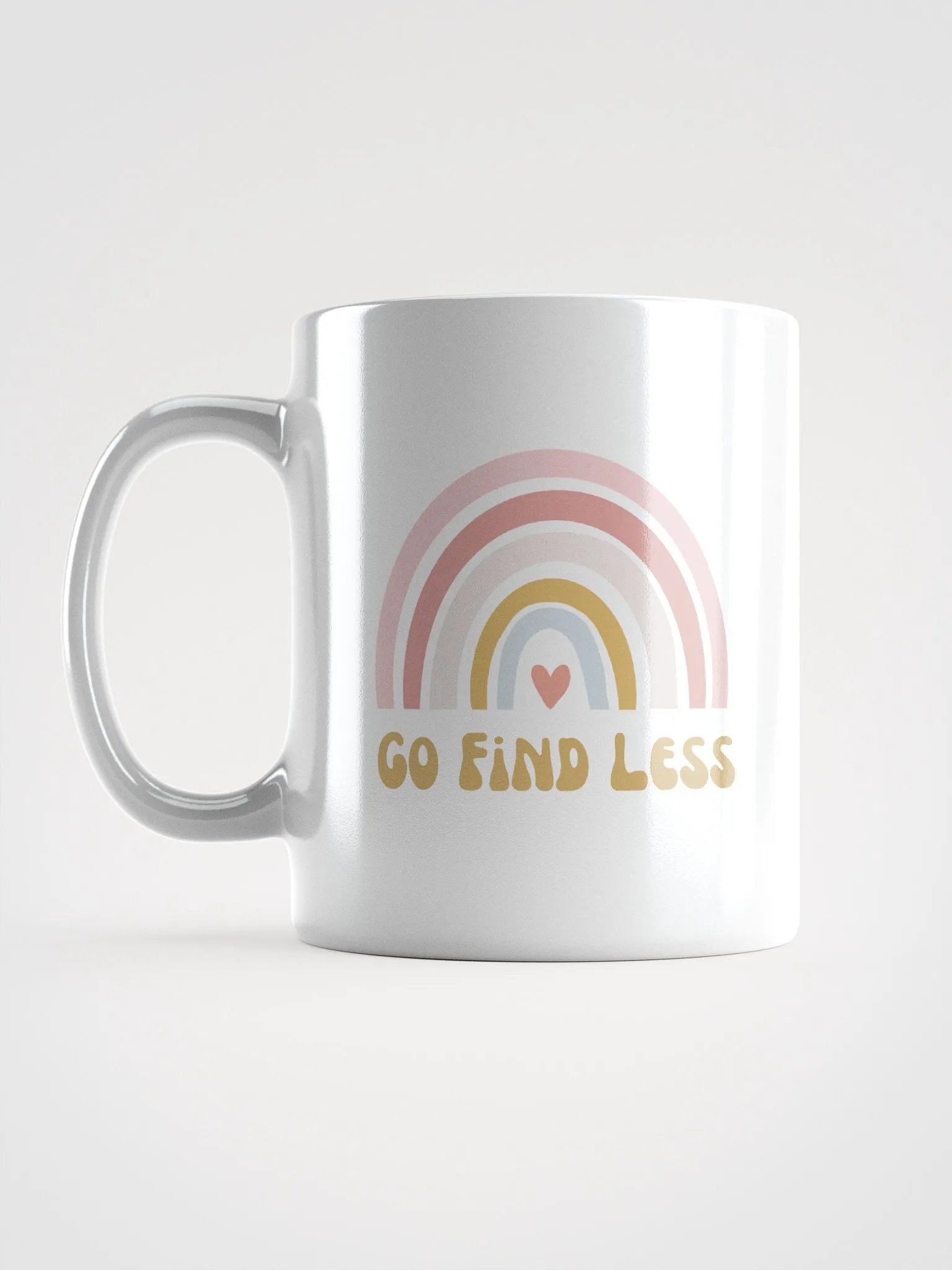 White Glossy Mug- Go find less product image (6)