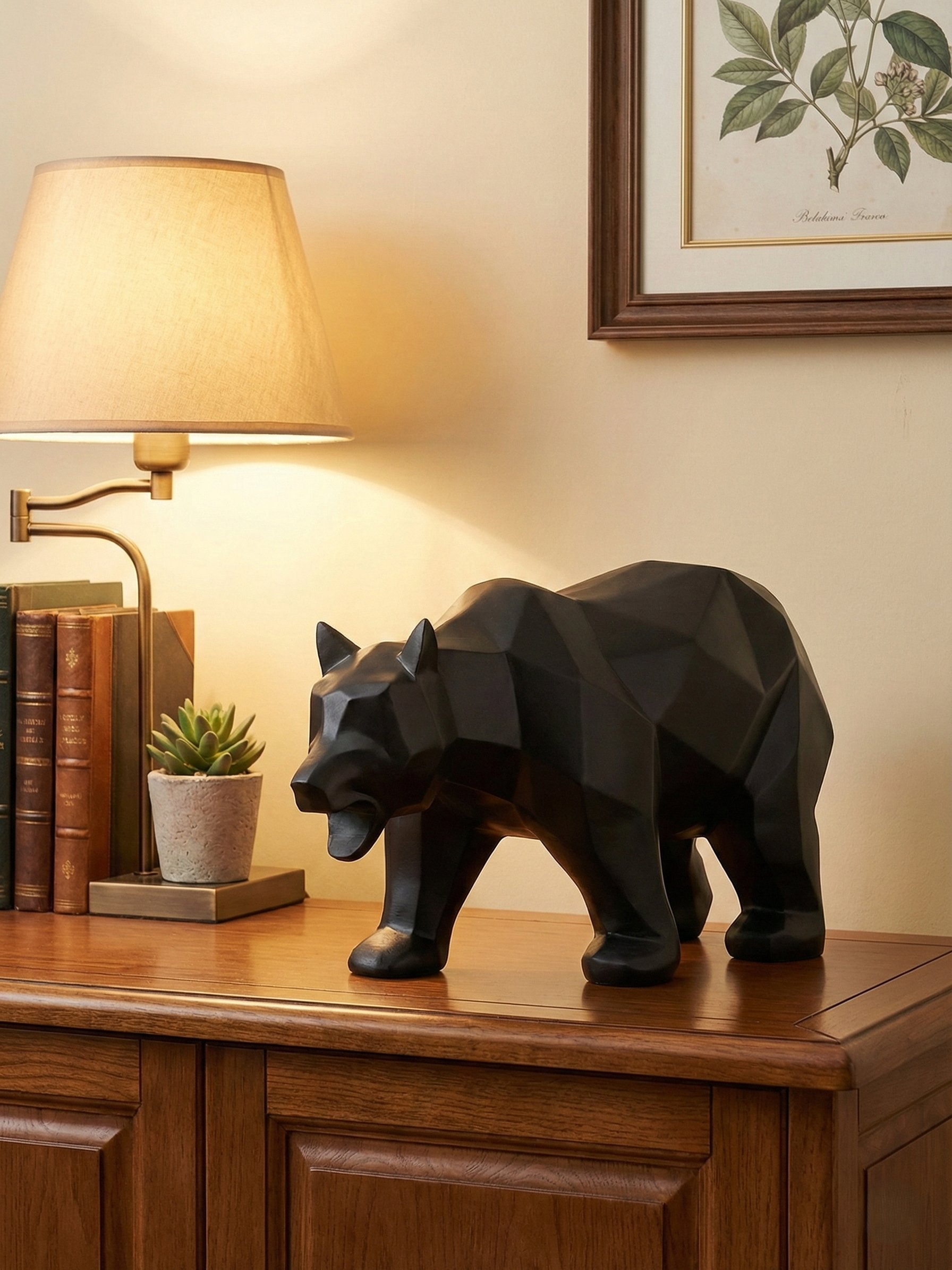 Geometric Bear Sculpture — Modern Nordic Resin Decor product image (4)
