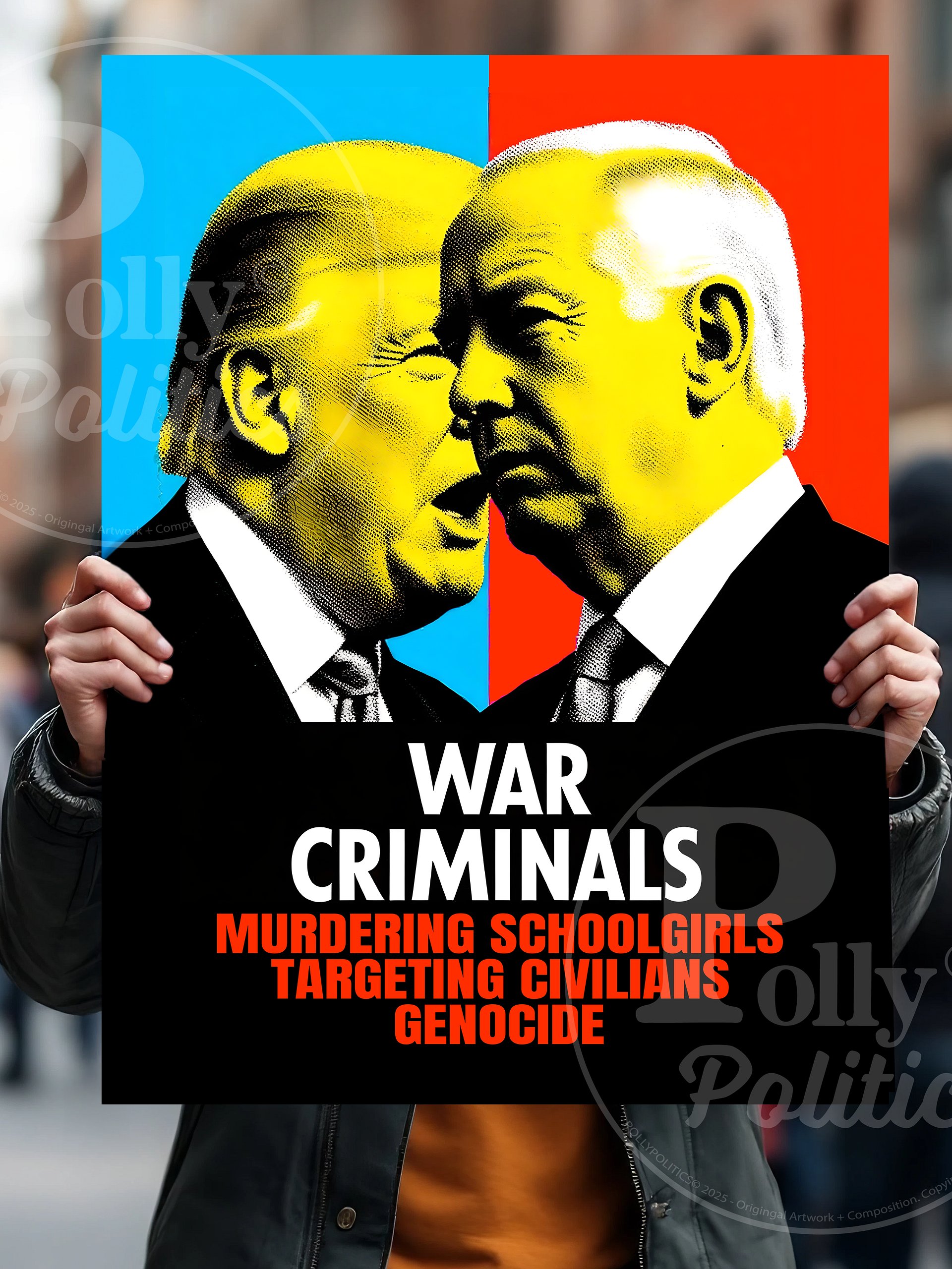 Trump Netanyahu War Criminals Protest Sign product image (2)