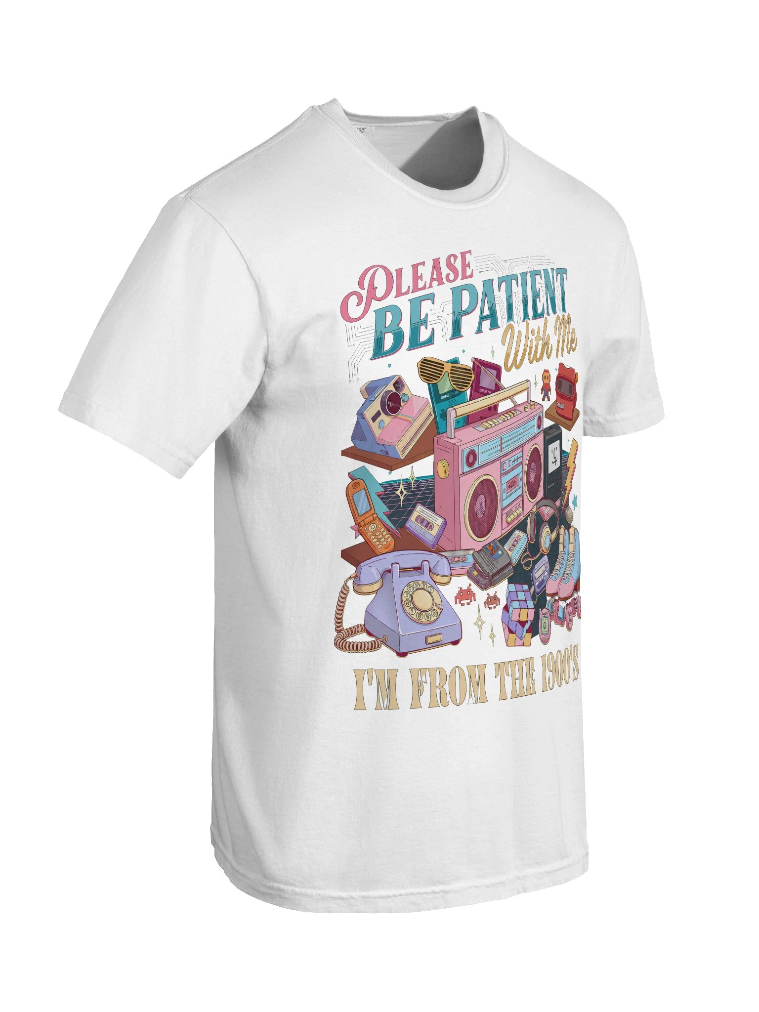 Funny 90s Kid Shirt, Comfort Colors Retro Nostalgia Tee, Please Be Patient I’m From The 1900s Shirt, Unisex product image (70)