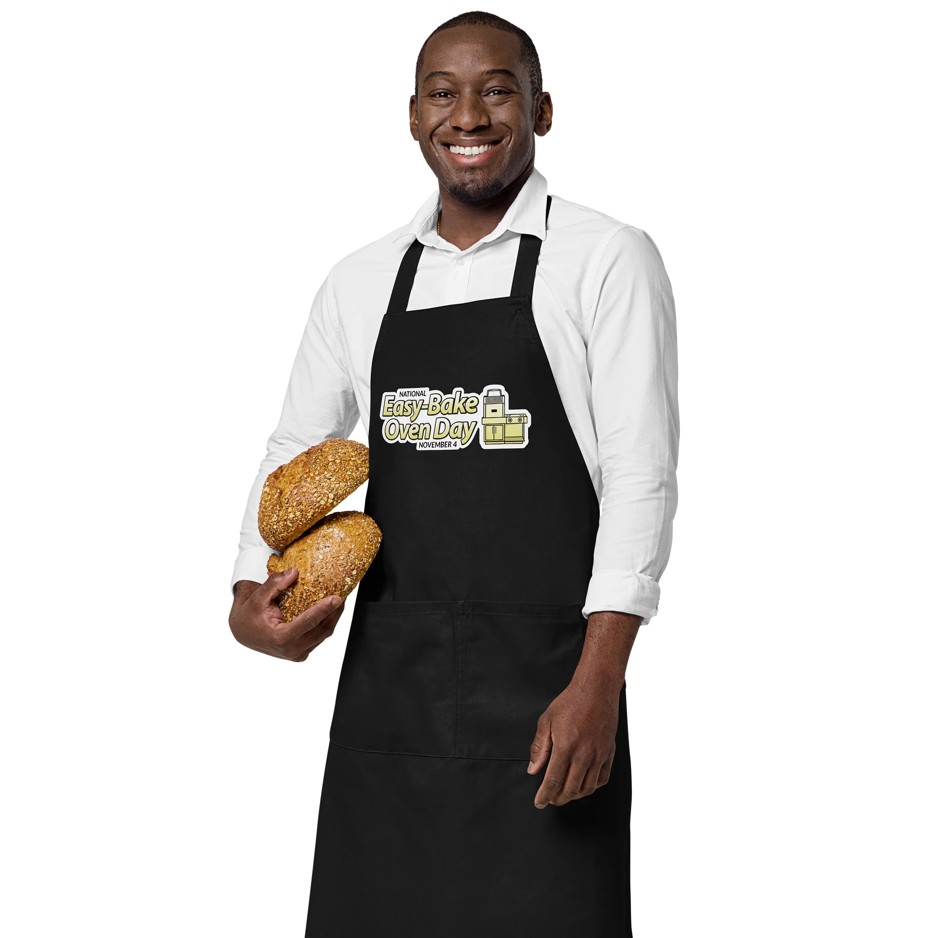 Organic cotton apron with yellow logo product image (1)