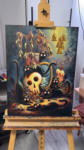 SANCTUARY - a painting I made for the WHAT FEARFUL SHADOWS group art show at @breagallery curated by @clark.e.silva .

Unfort...
