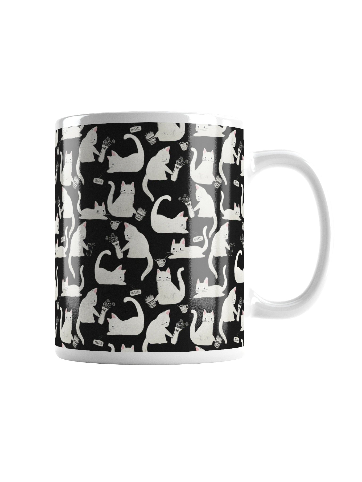 Bad Cats Knocking Stuff Over Coffee Mug, Black product image (2)