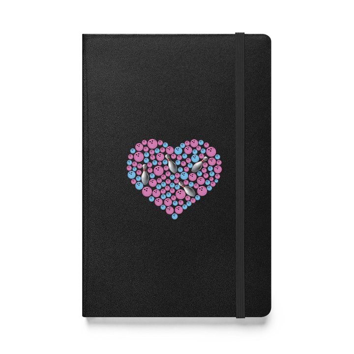 Pure Heart Bowling Pink And Blue Heartfelt Ball Hardcover Notebook product image (1)