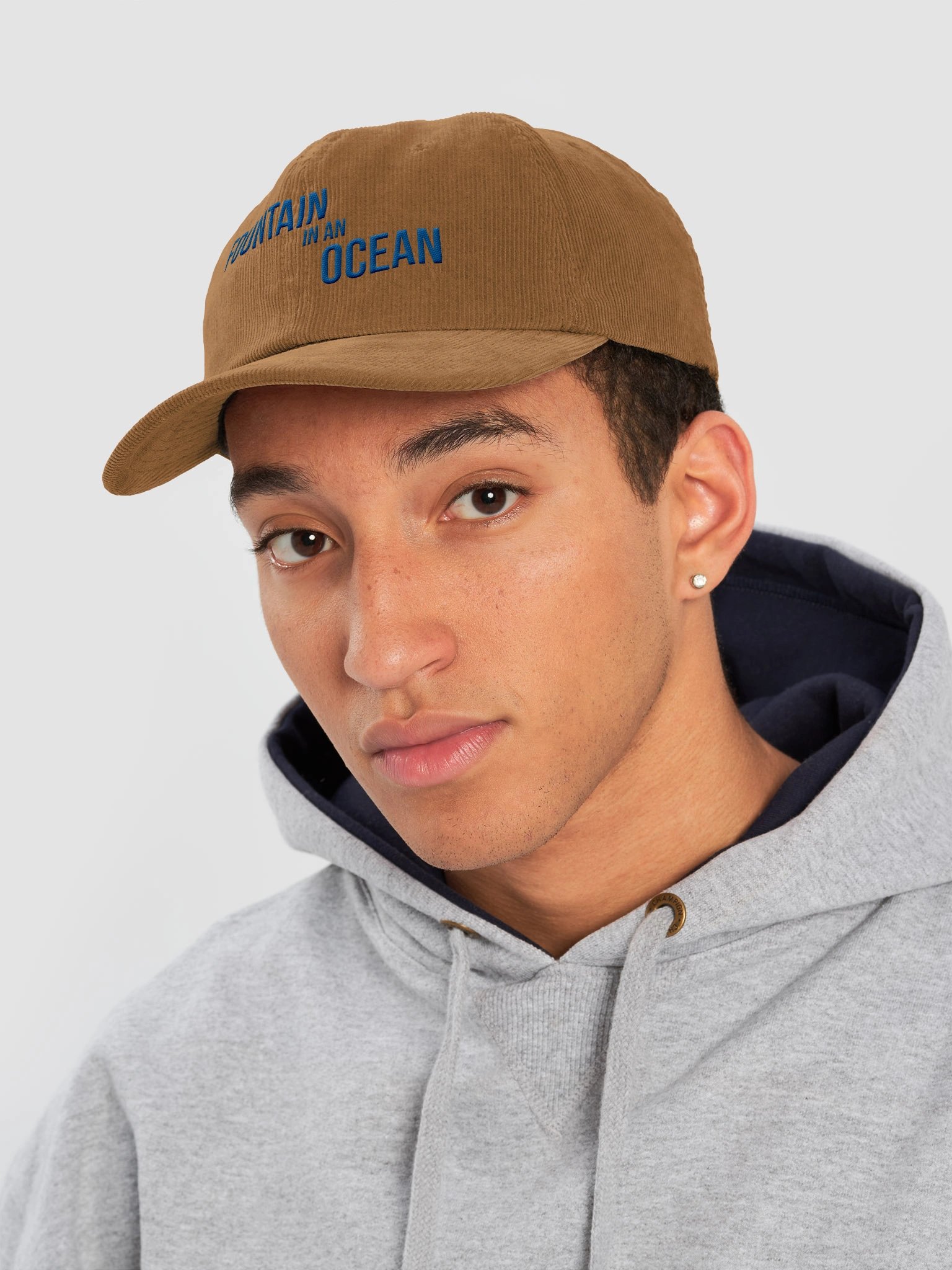 Fountain in an Ocean Embroidered Corduroy Hat product image (5)