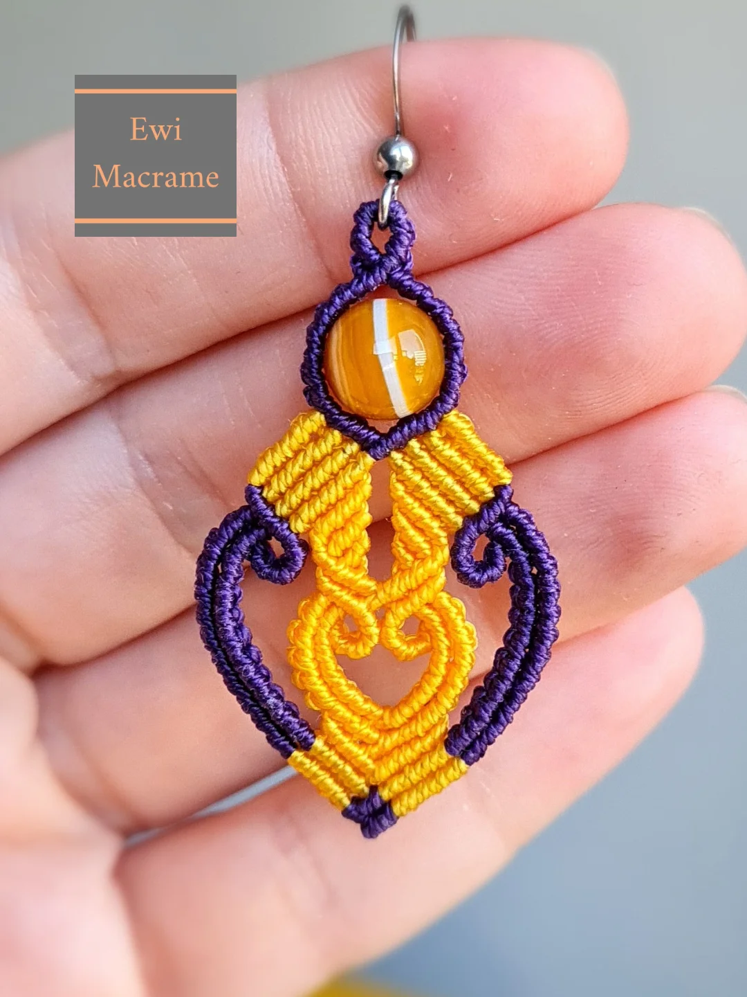 Boho Micro Macrame Natural Stone Earrings – Photo Tutorial product image (8)