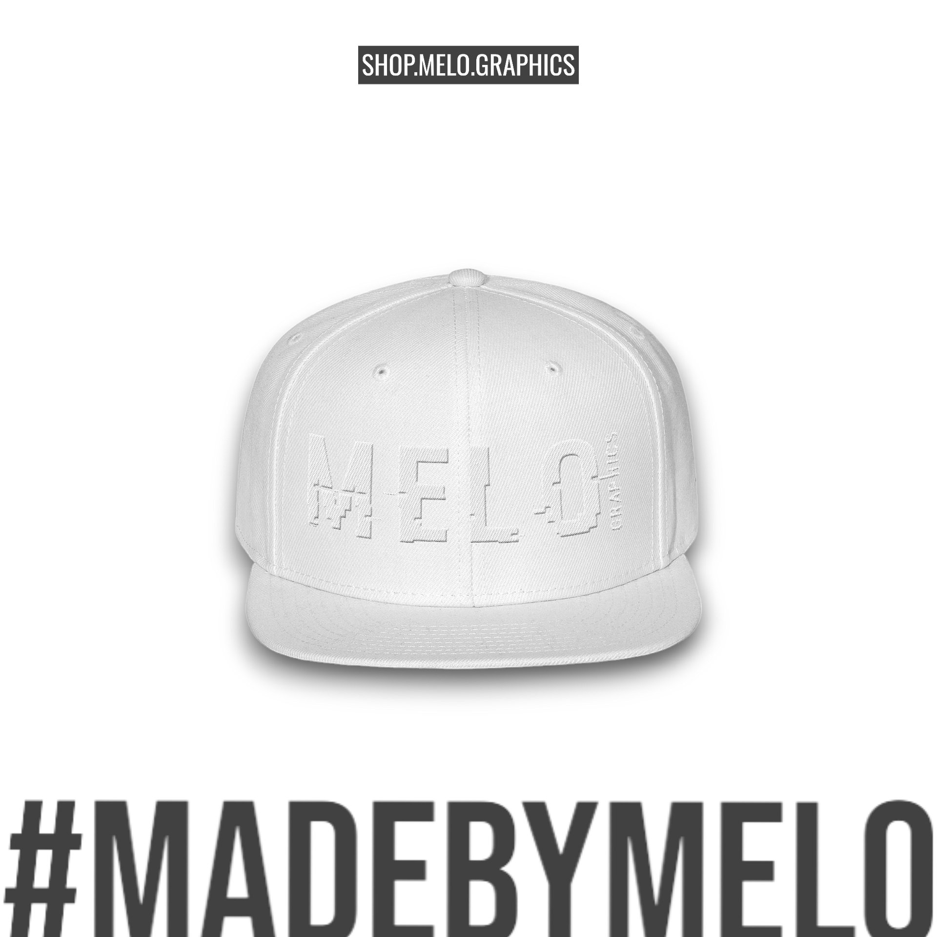 MELOgraphics Classic: Whiteout - Snapback Hat | #MadeByMELO product image (1)