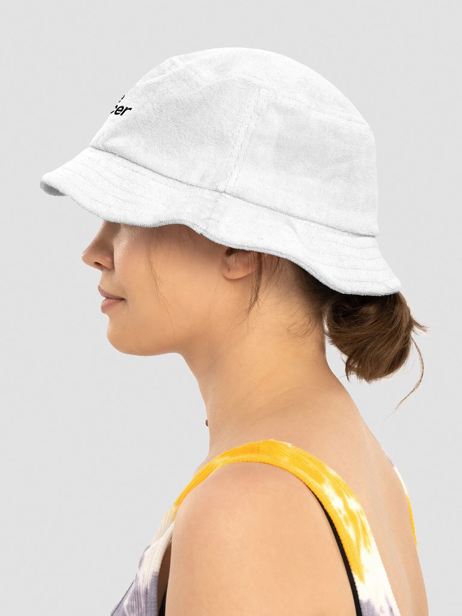 Cure Cancer | Terry Cloth Bucket Hat - White product image (5)