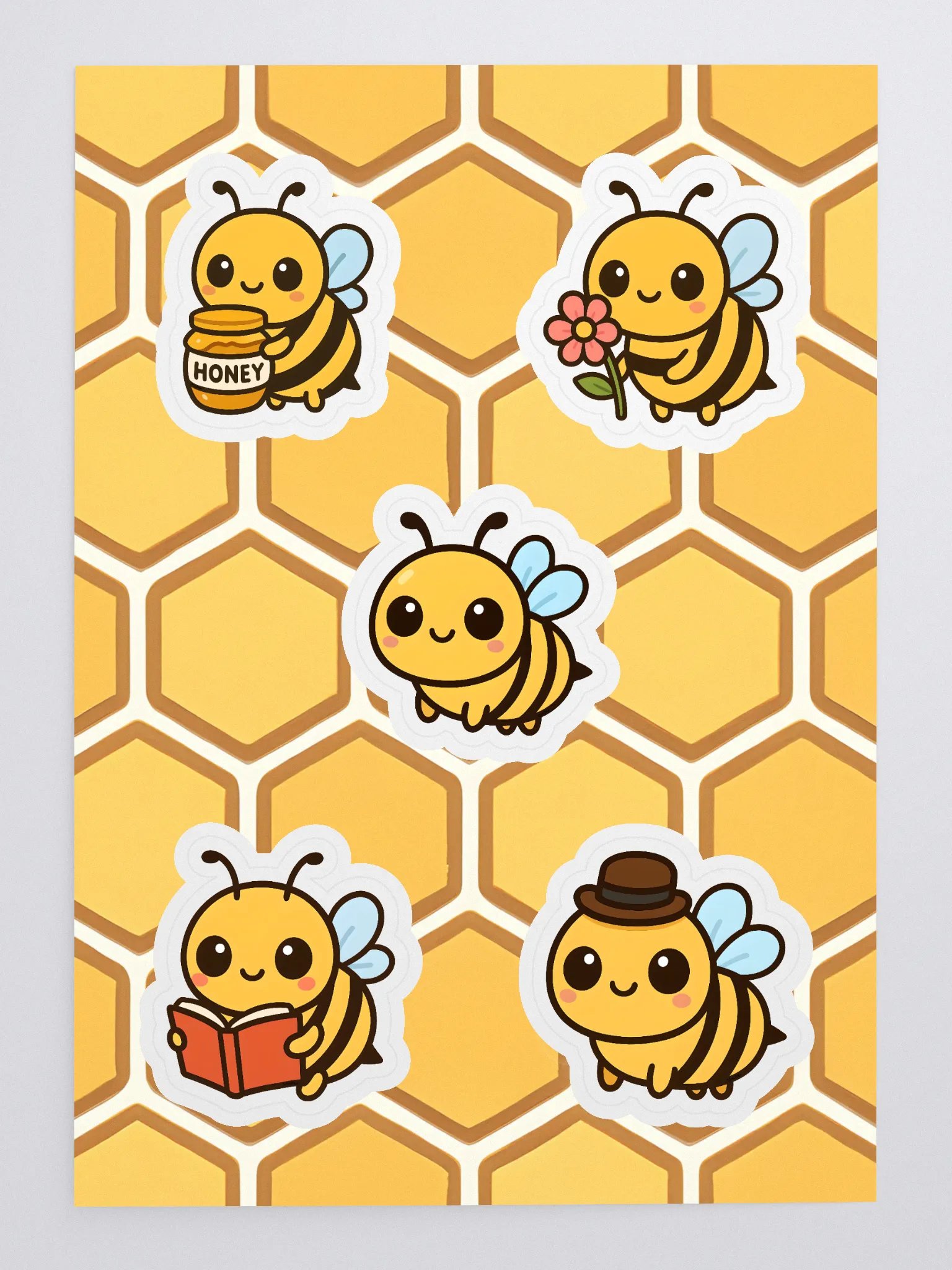 Busy Bees Kawaii Sticker Sheet product image (3)
