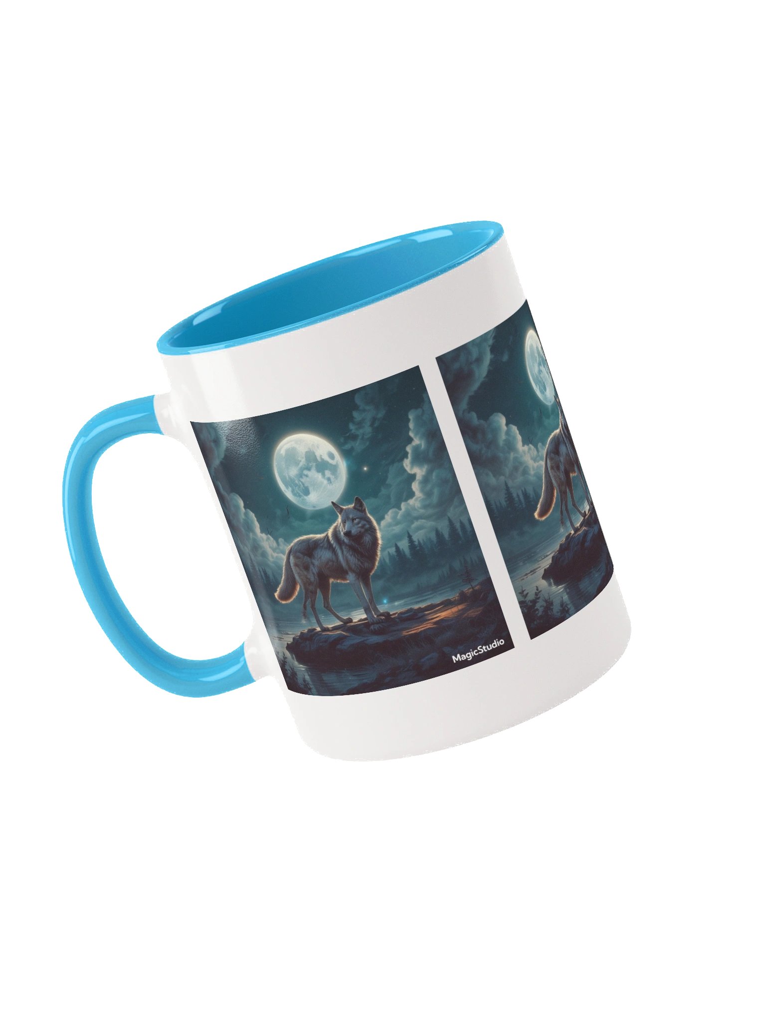 Moonlit Wolf Ceramic Mug product image (5)