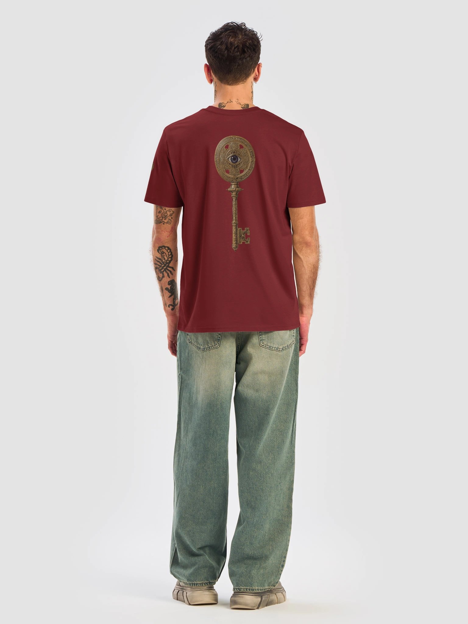 The Gatekeeper’s Key – Burgundy Reverse Archive Edition (Back + Left Shoulder Print) product image (8)