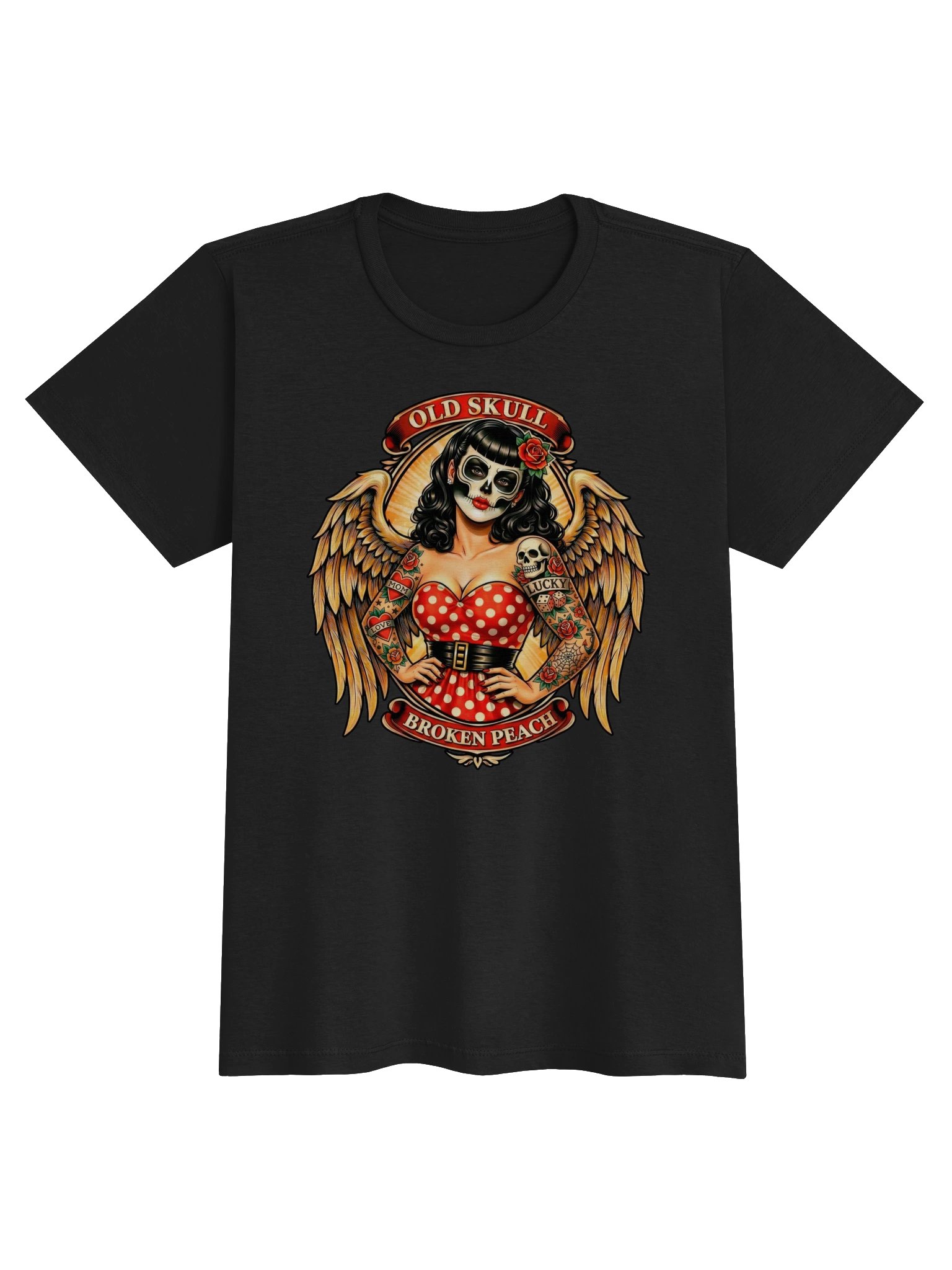 Broken Peach – Women's Old Skull Halloween T-Shirt product image (1)