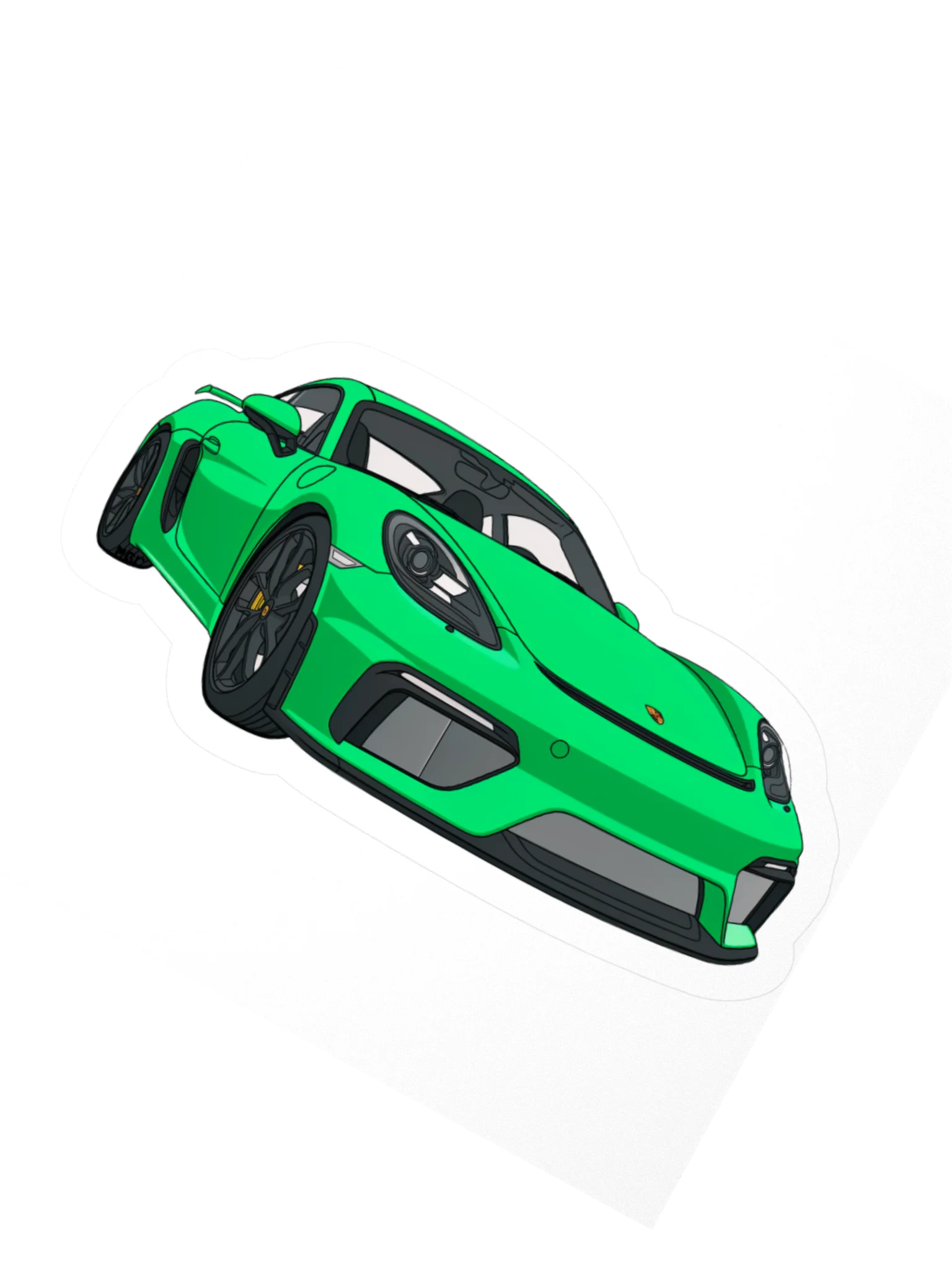 Python Green Porsche GT4 Sticker (Retro, Sketch, Silhouette) product image (6)
