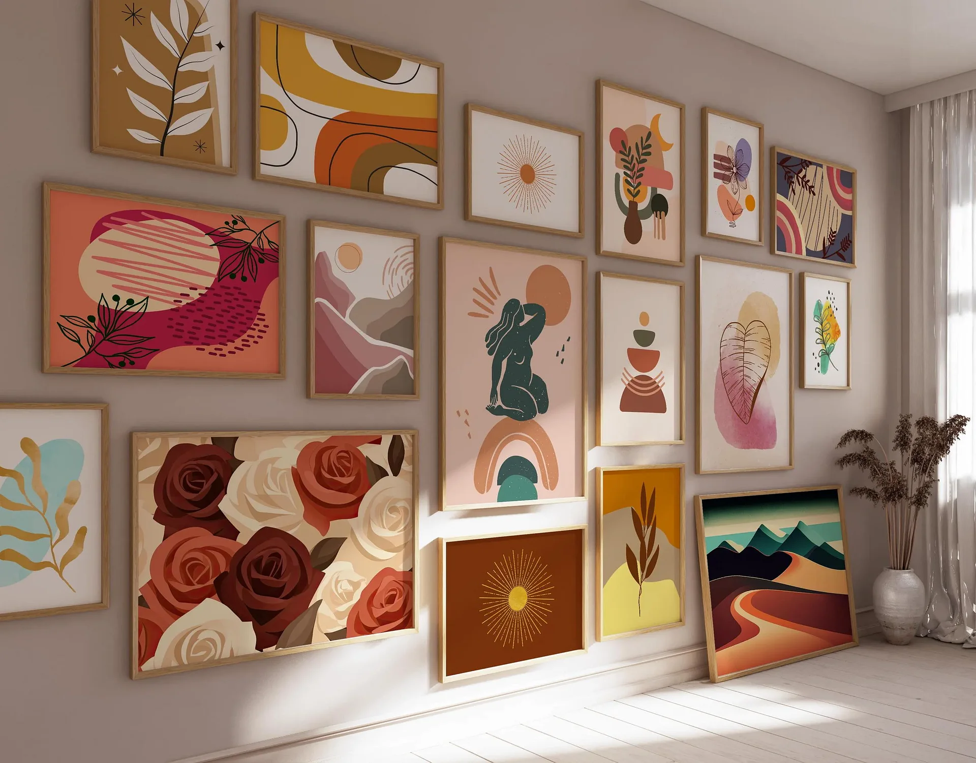 Boho Wall Collage Mega Bundle, Set of 1250+ Prints Digital product image (6)