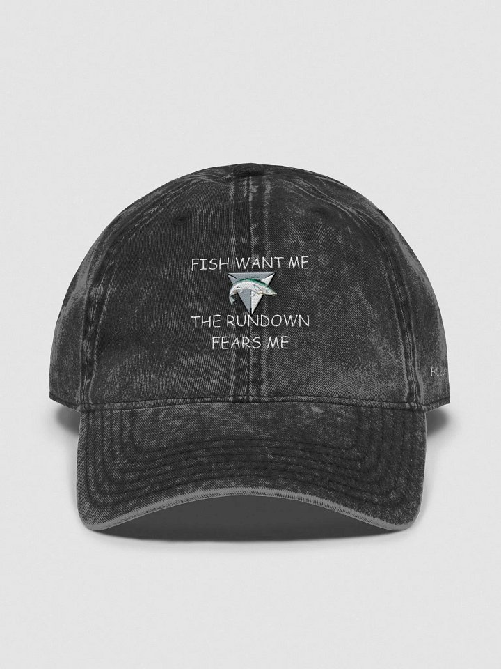 'Fish Want Me, The Rundown Fears Me' Vintage Embroidered Dad Hat product image (1)