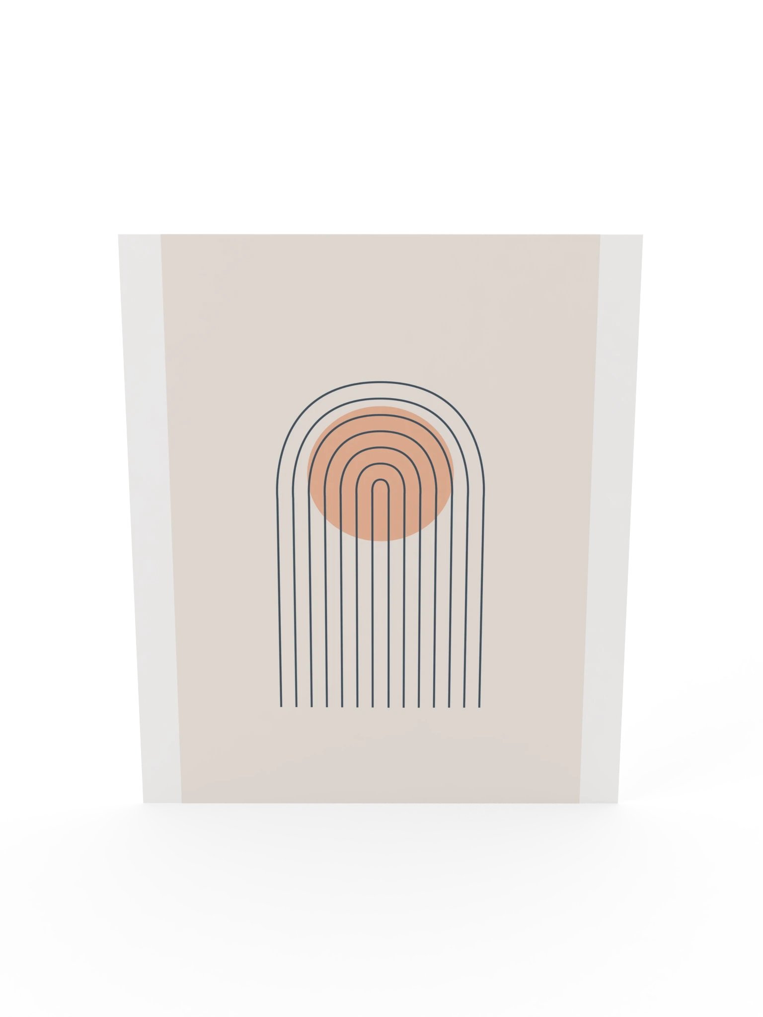 Dusty Blue Line Arch Print | Peach Bathroom Wall Art product image (7)