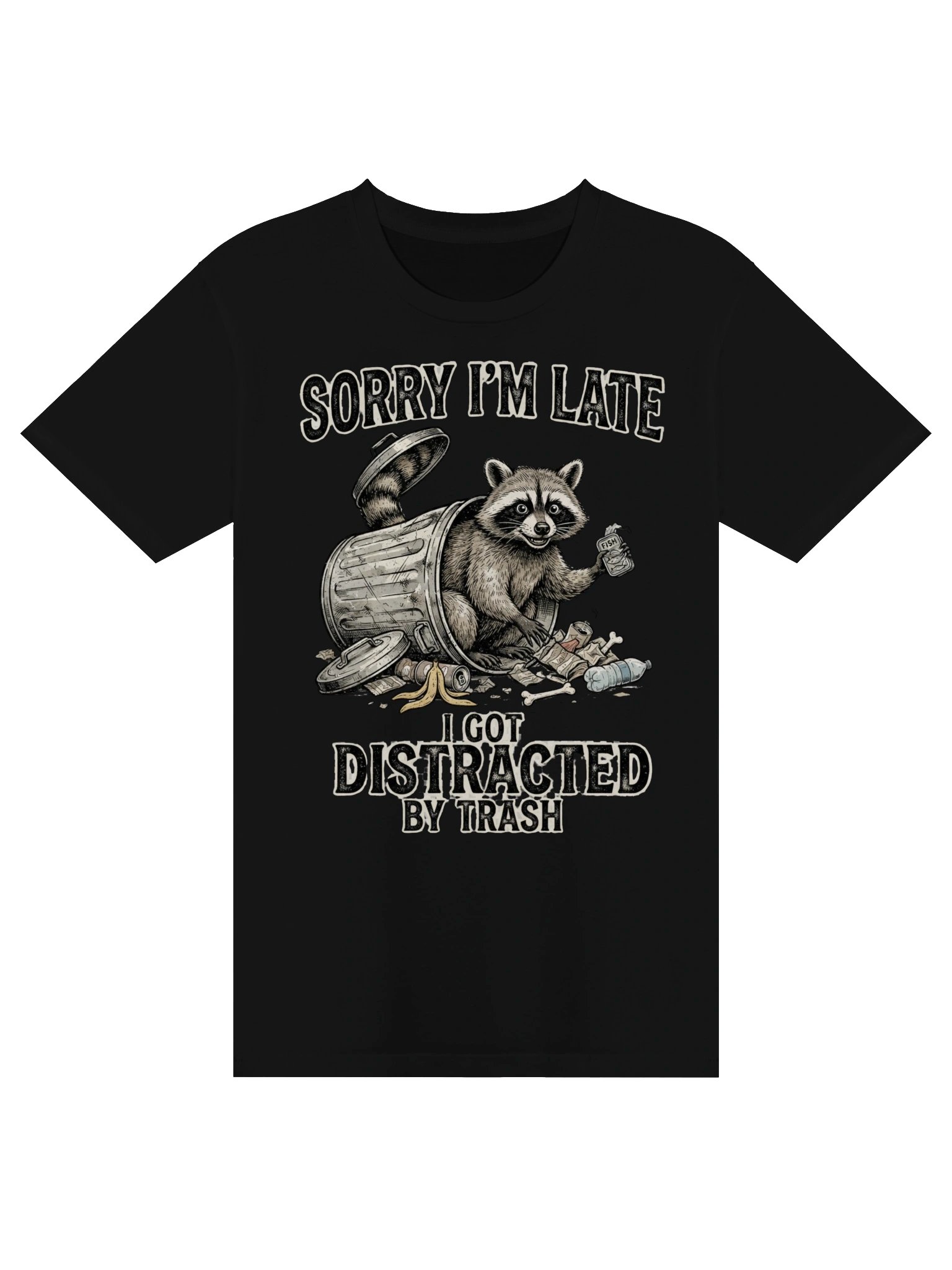 Sorry I’m Late Funny Raccoon T-Shirt – Trash Panda Graphic Tee product image (5)