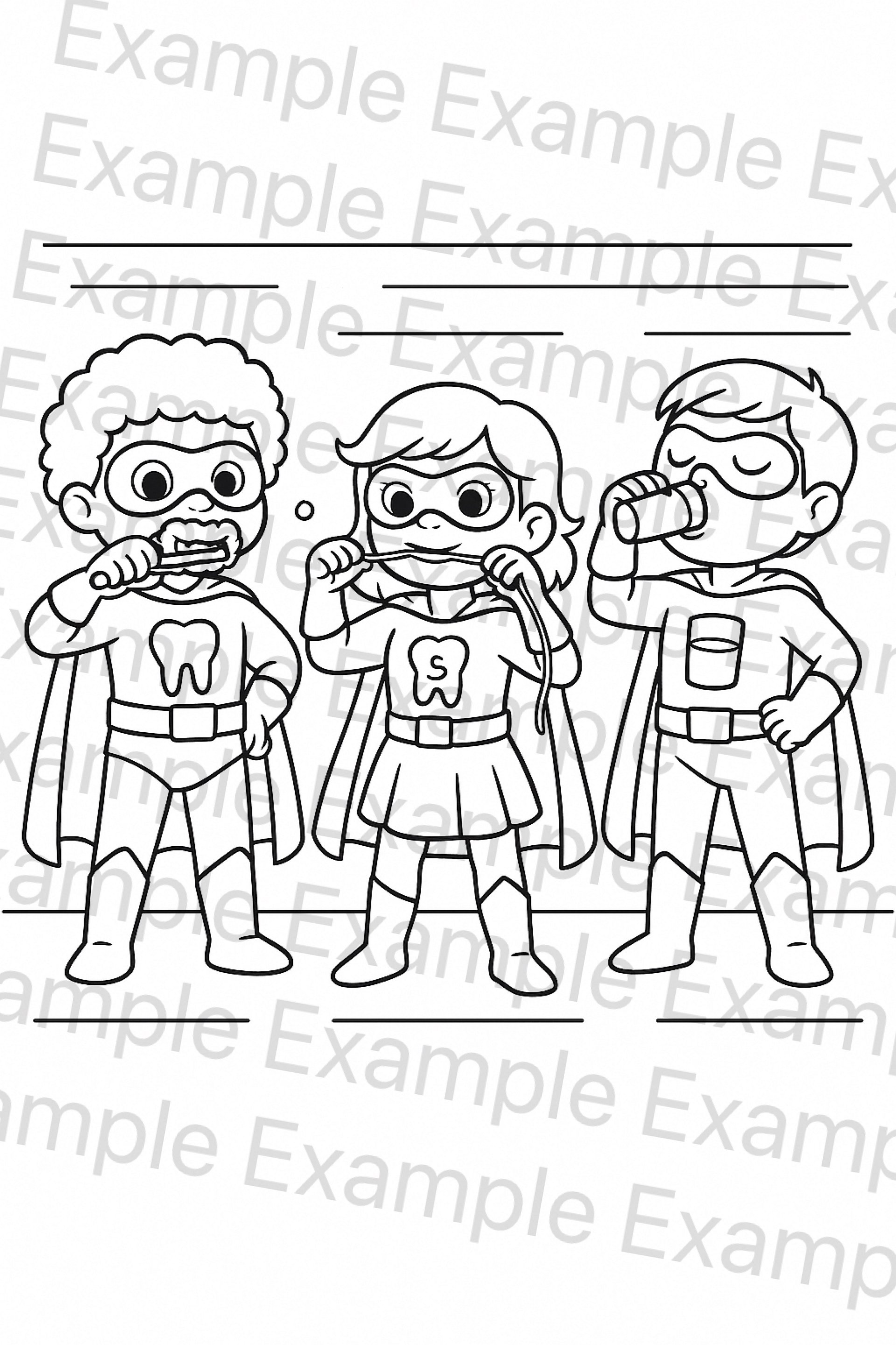 Super Brushing Heroes Coloring Pages product image (2)