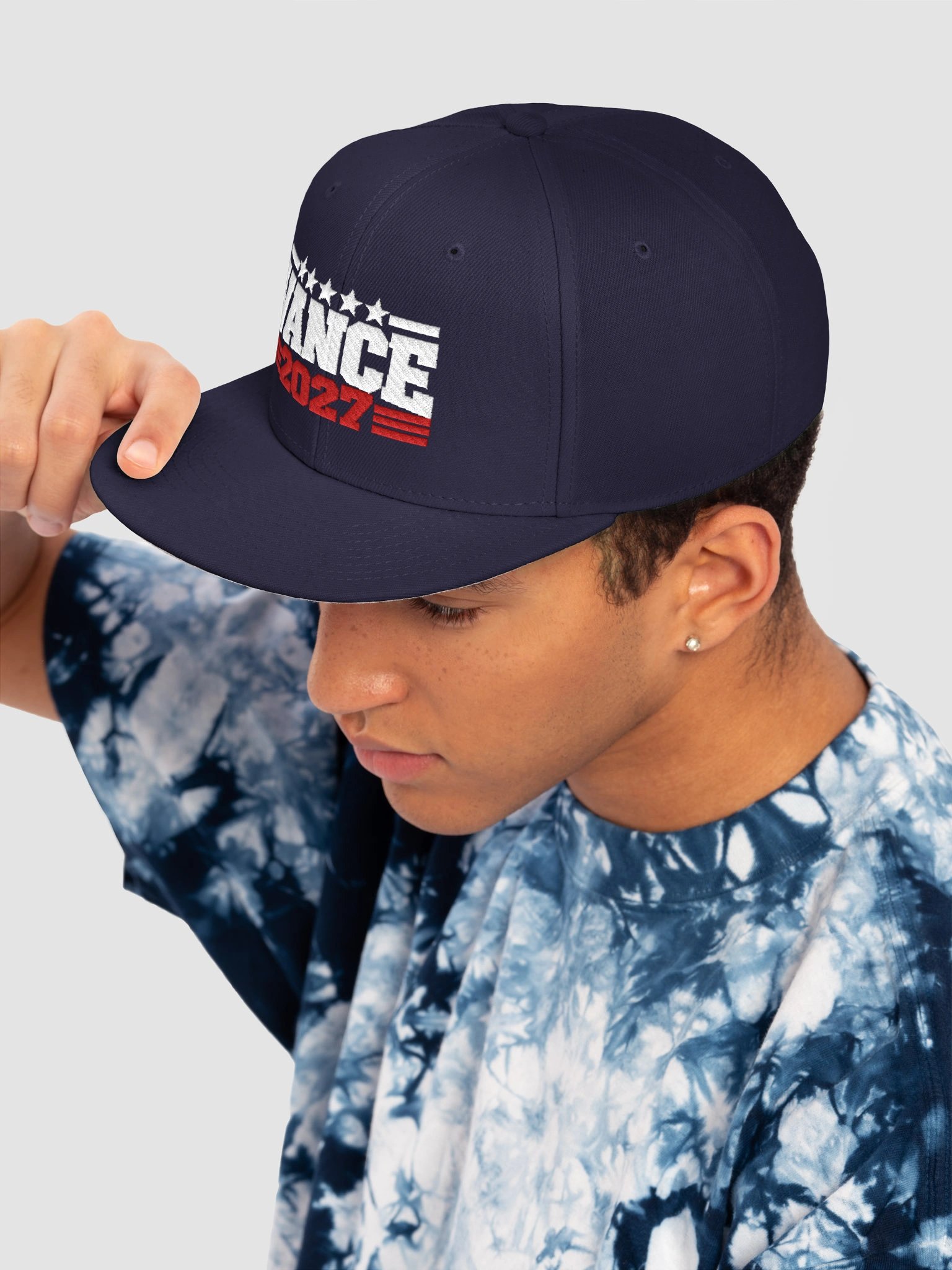 VANCE 2027 Navy Blue Embroidered Snapback. product image (7)