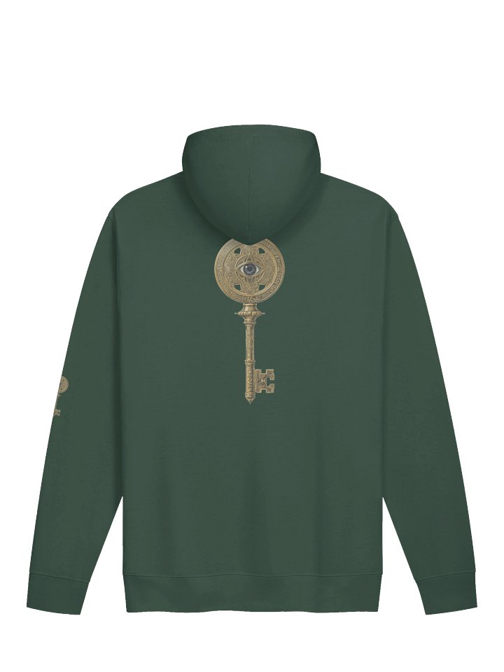 The Gatekeeper’s Key – Alpine Green Reverse Edition (Back + Left Sleeve Print) | Unisex Midweight Hoodie product image (2)