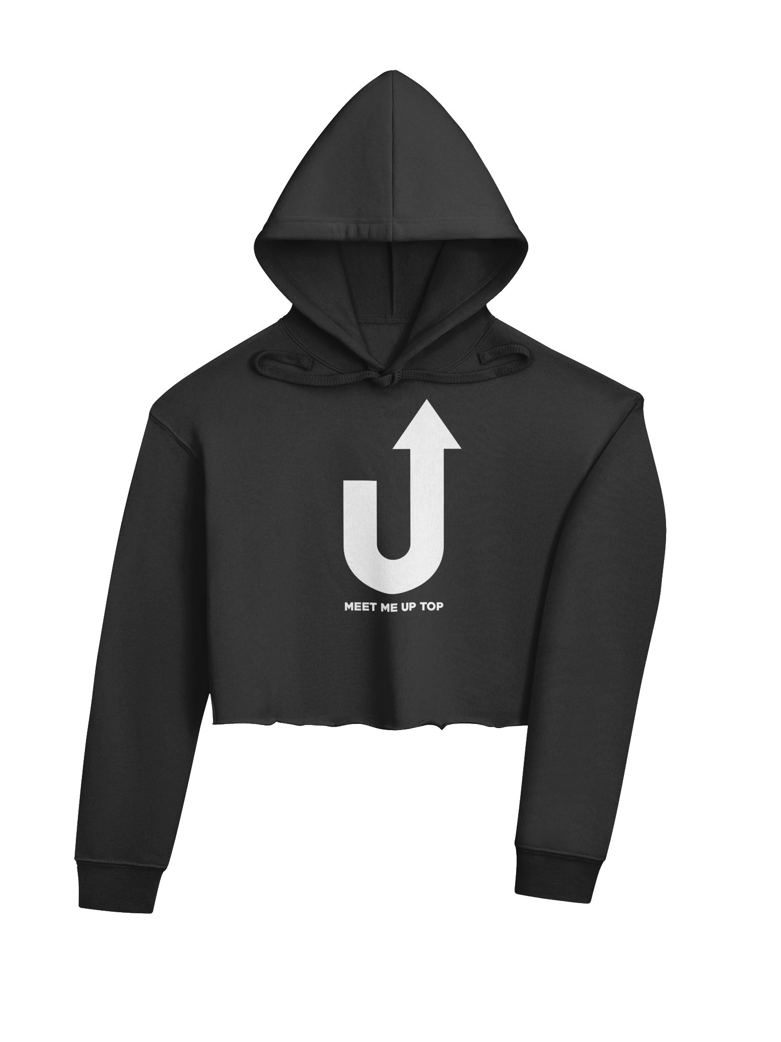 TOP Fleece Crop Hoodie - Black product image (4)