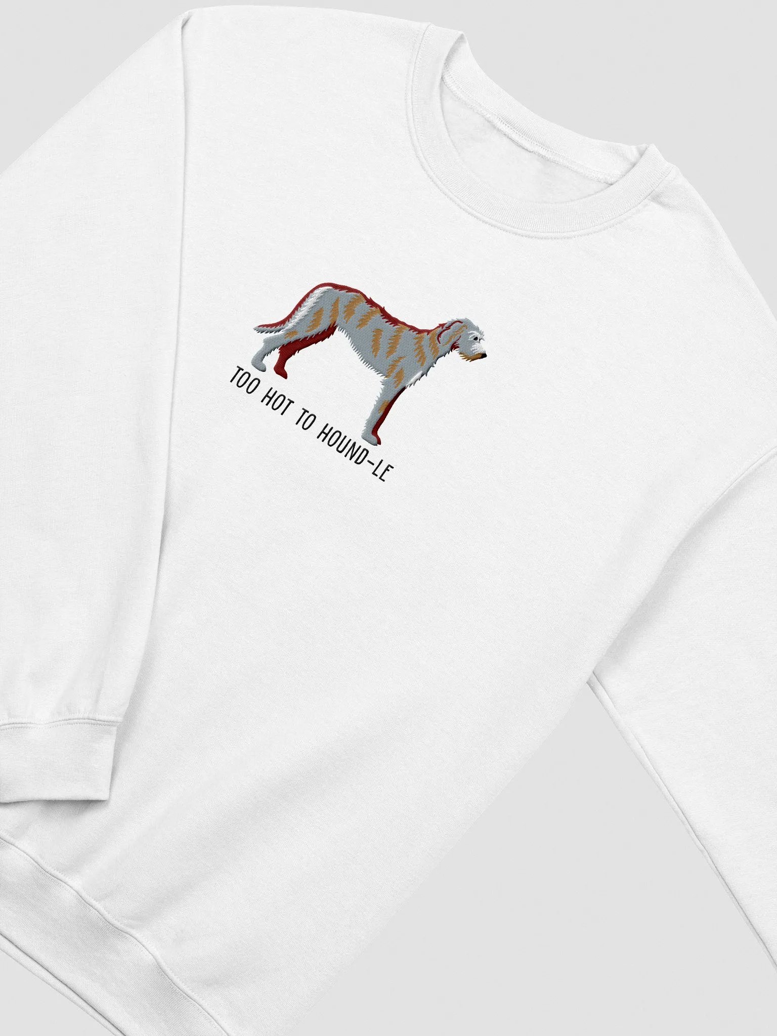 Too Hot to Hound-le Sweatshirt (Embroidered) of an Irish Wolfhound product image (6)