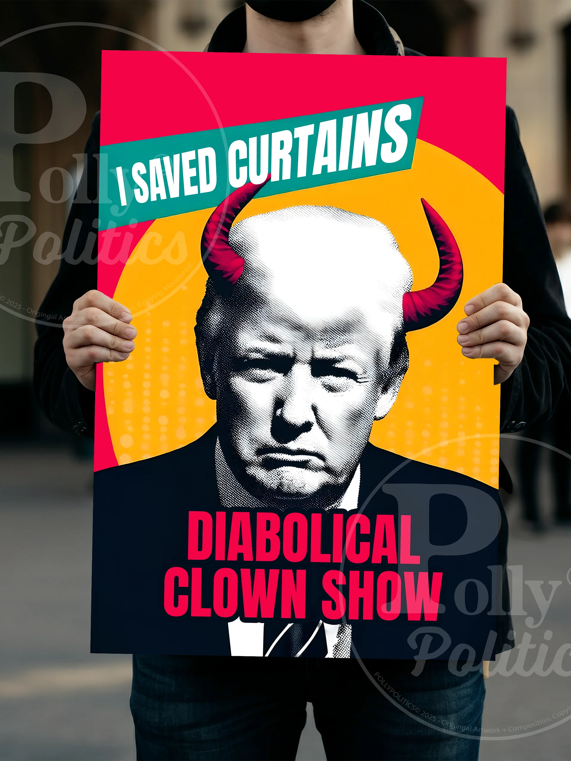 Diabolical Clown Show Protest Sign product image (5)