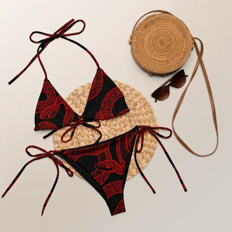 Serpentine String Bikini in Red product image (9)
