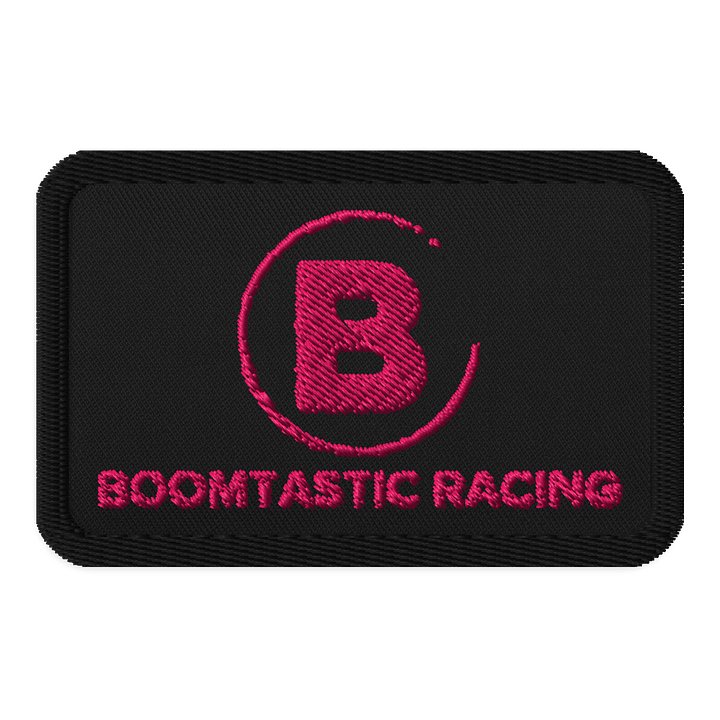 Boomtastic Racing Patch (Pink On Black) product image (1)